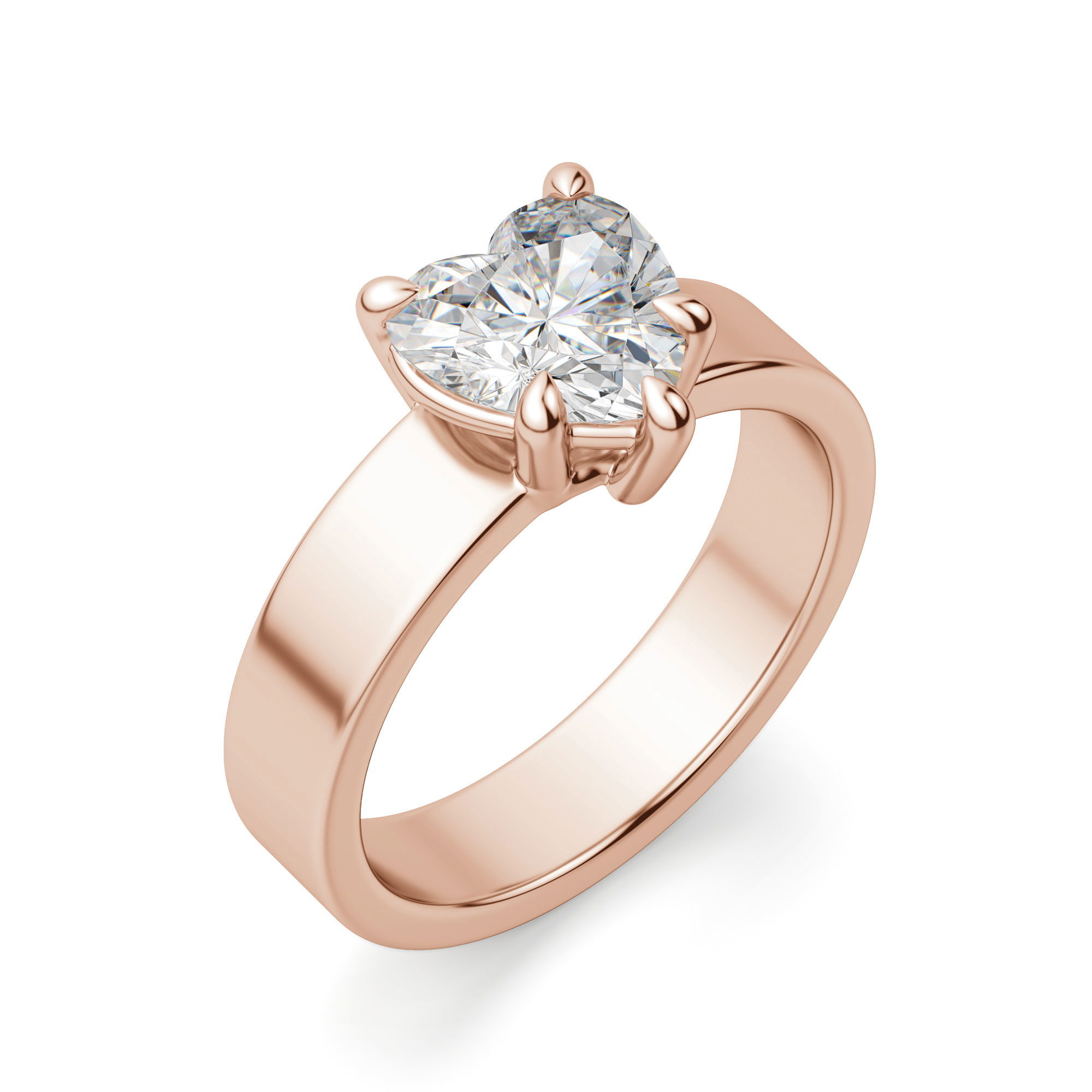 Basket Set Bold Heart Cut Engagement Ring