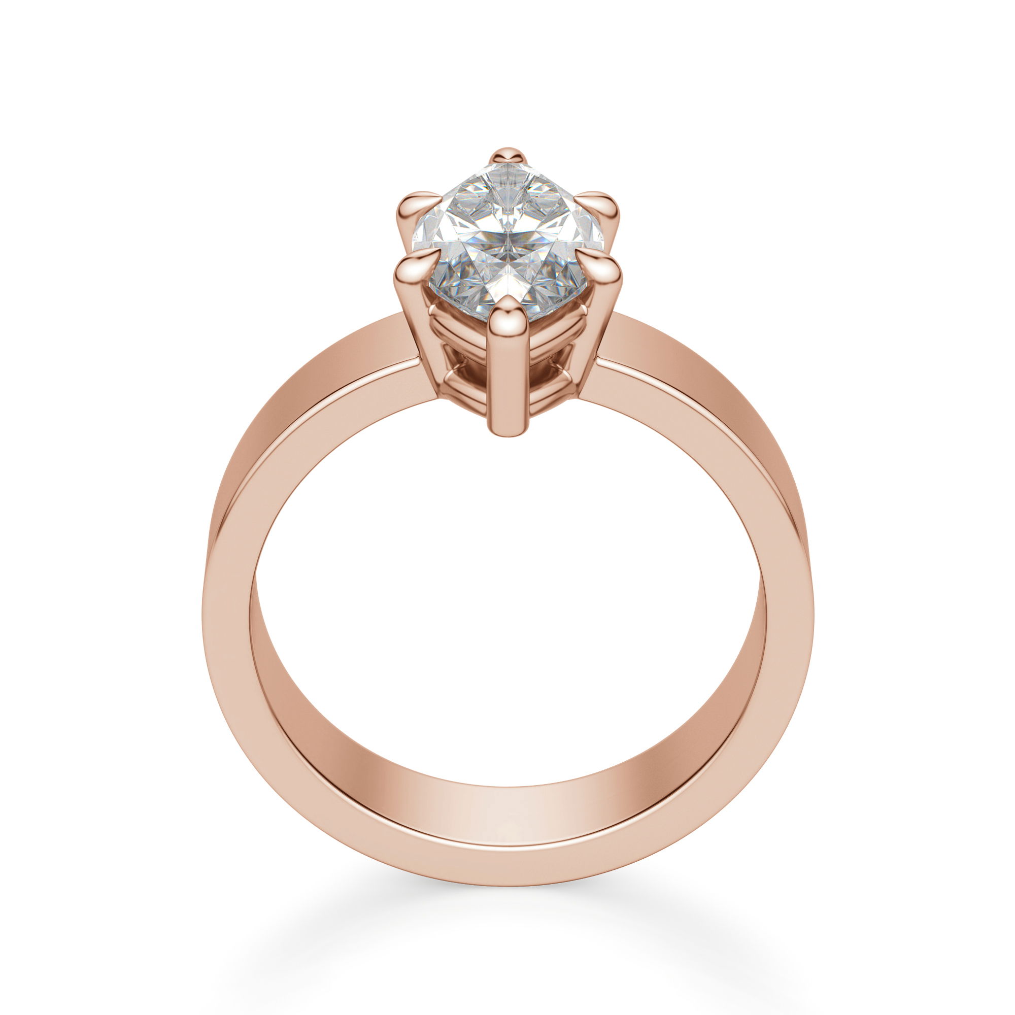 Basket Set Bold Marquise Cut Engagement Ring