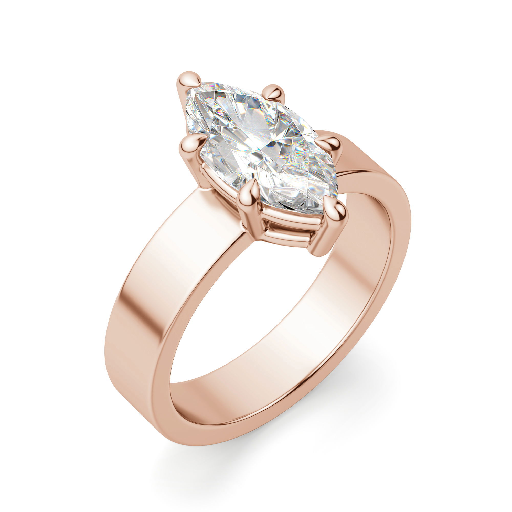 Basket Set Bold Marquise Cut Engagement Ring
