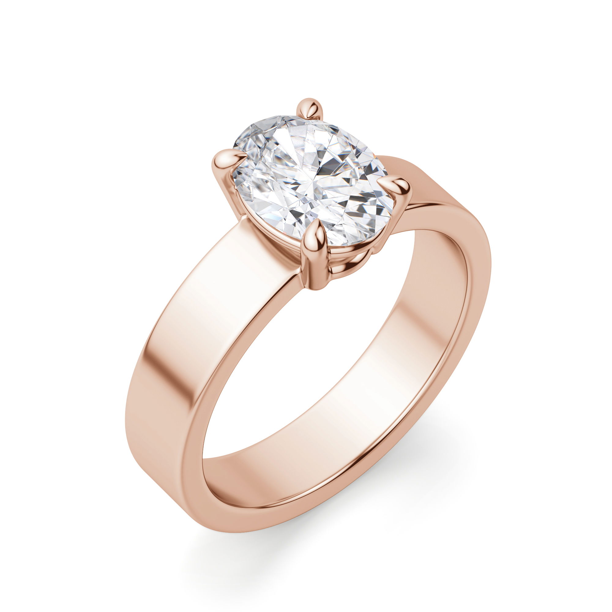 Basket Set Bold Oval Cut Engagement Ring