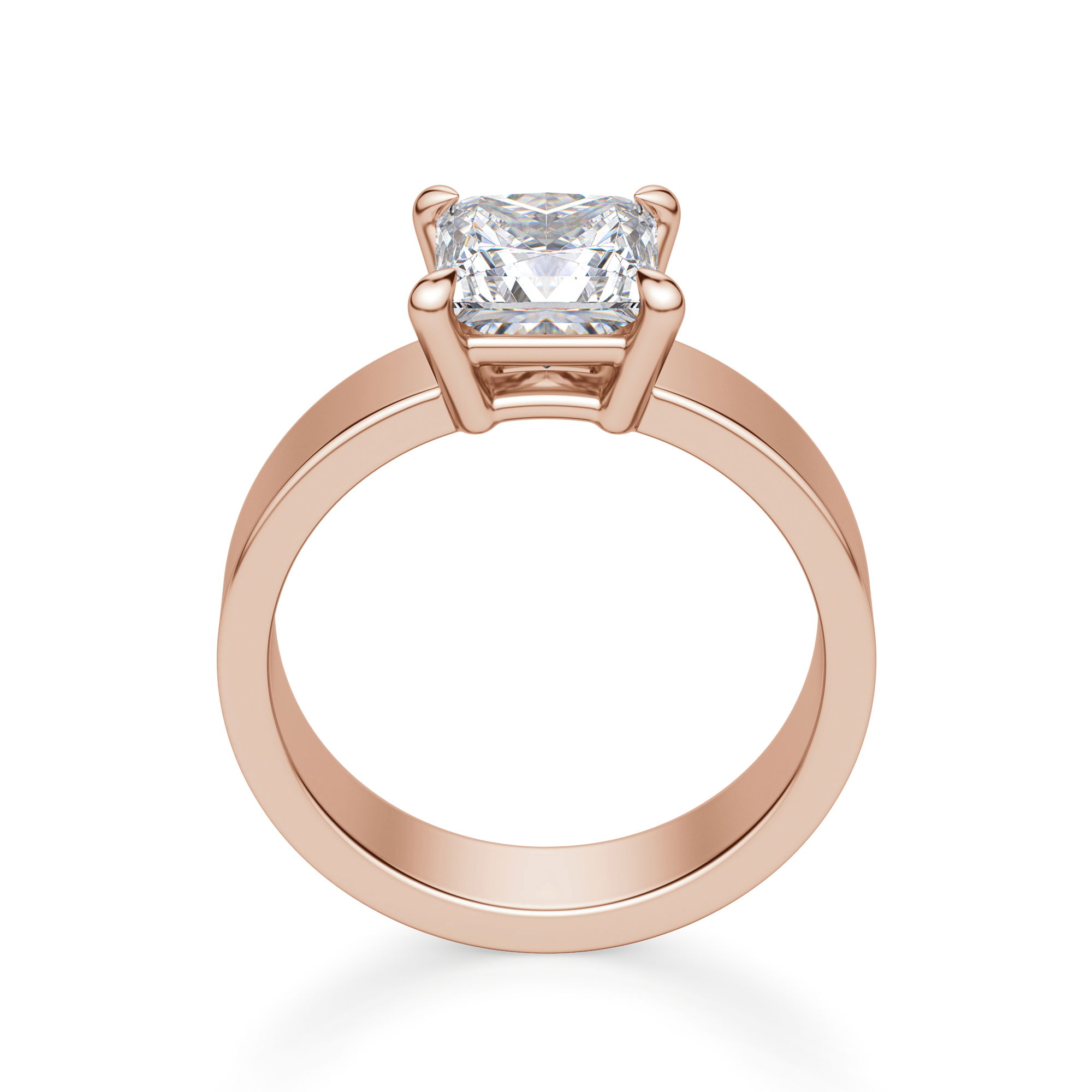 Basket Set Bold Princess Cut Engagement Ring
