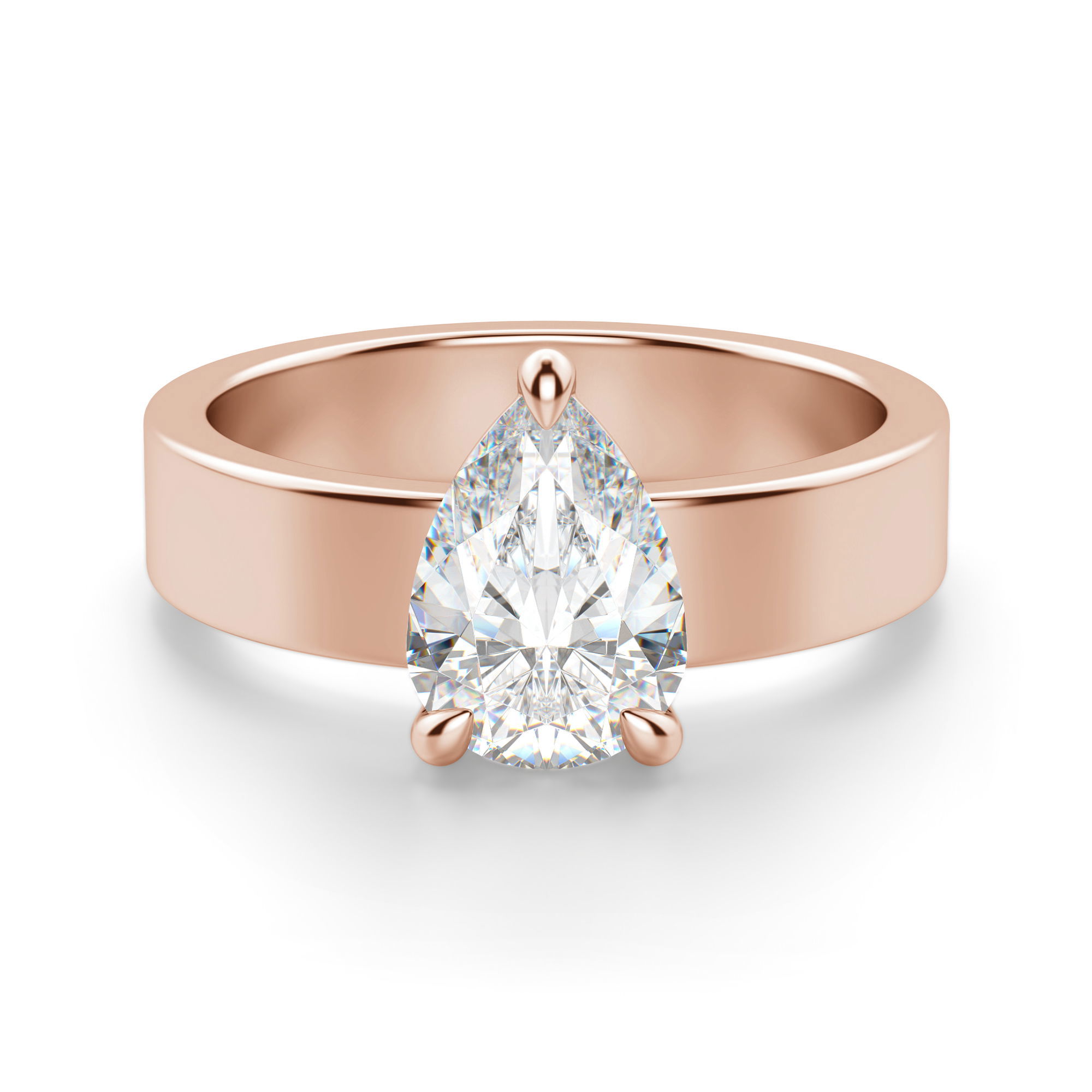 Basket Set Bold Pear Cut Engagement Ring