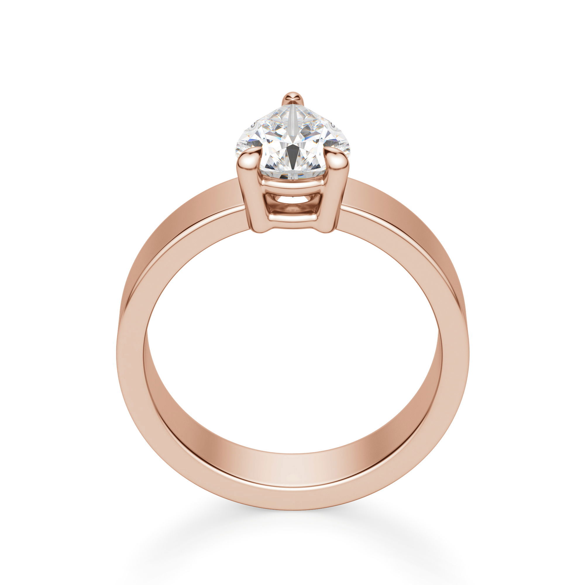Basket Set Bold Pear Cut Engagement Ring