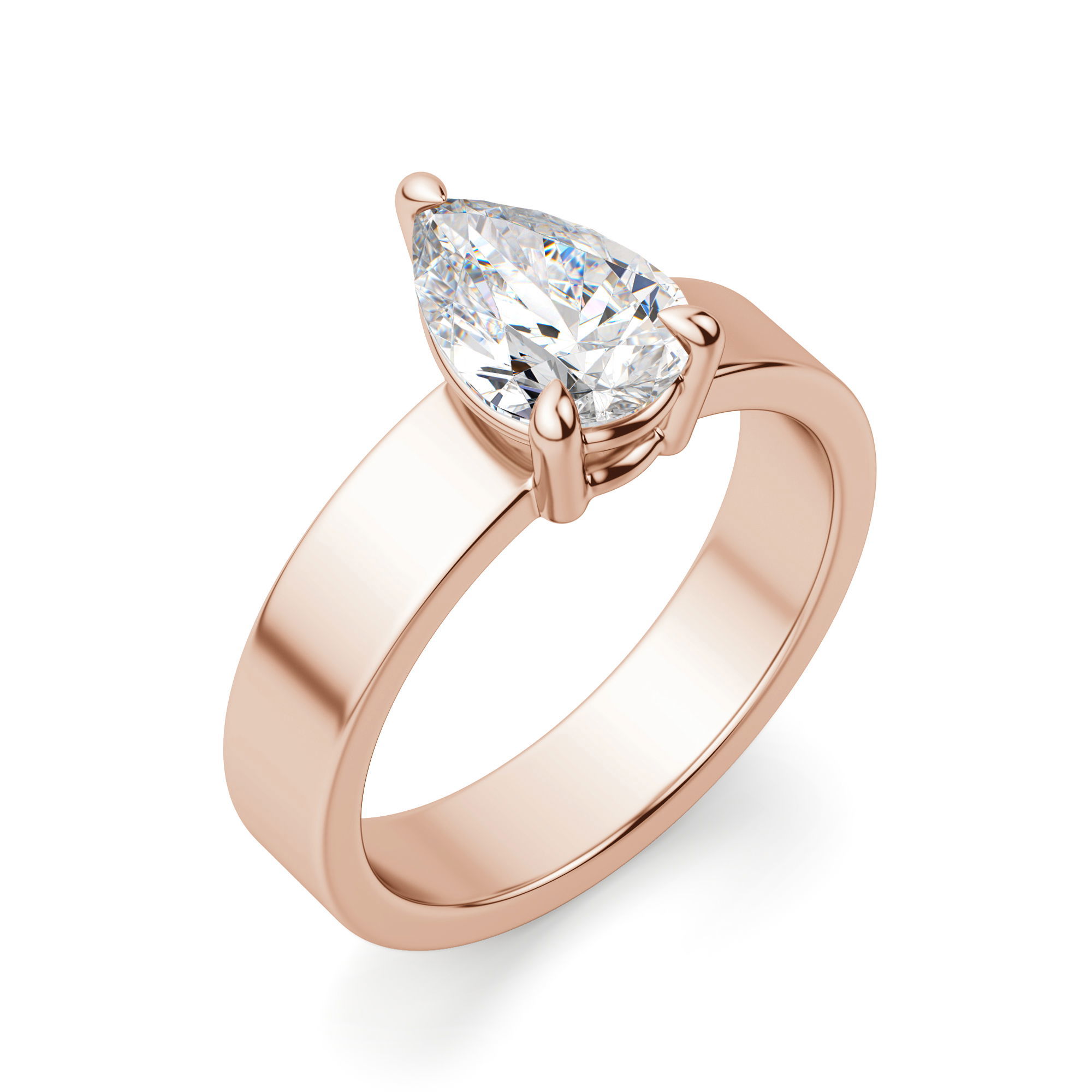 Basket Set Bold Pear Cut Engagement Ring