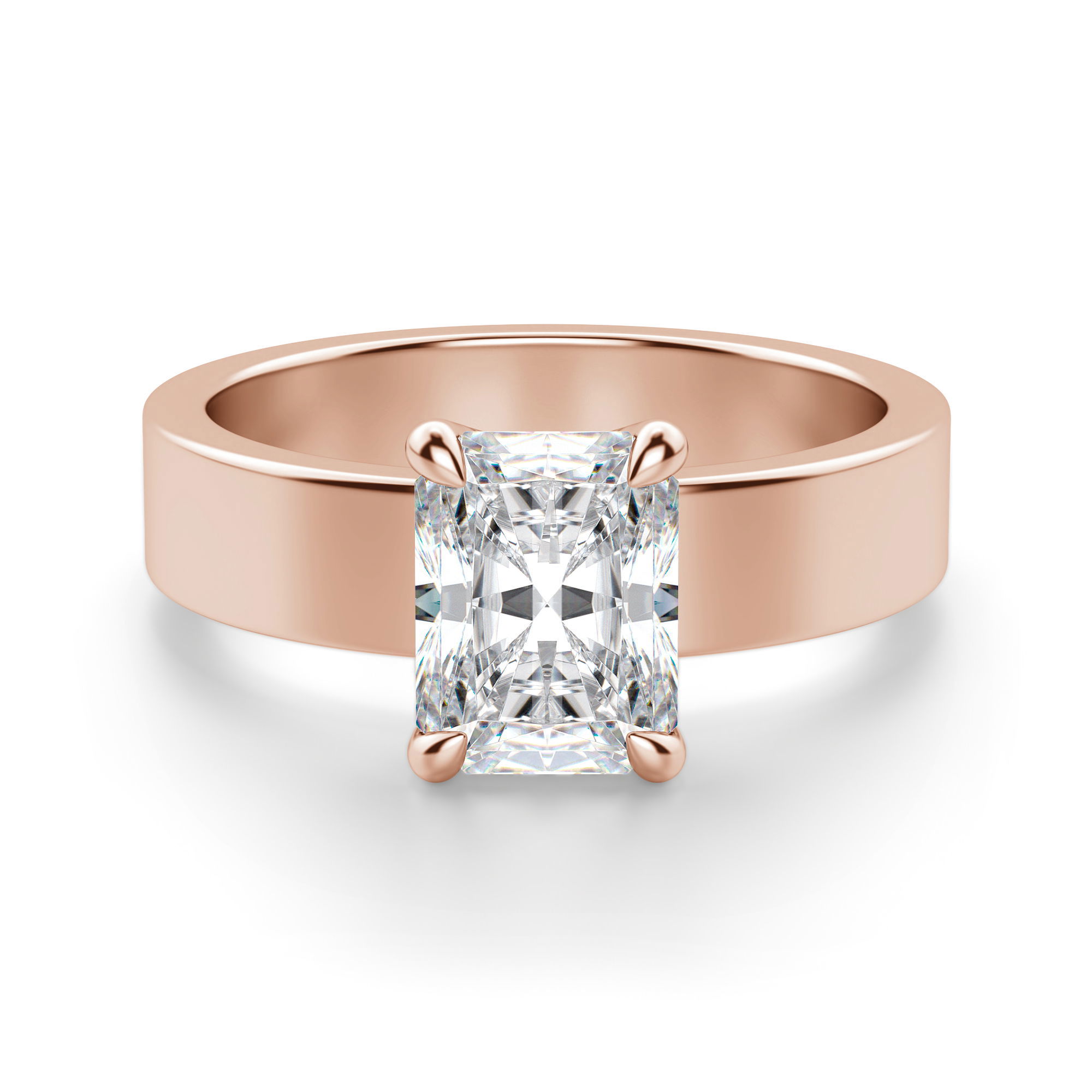Basket Set Bold Radiant Cut Engagement Ring