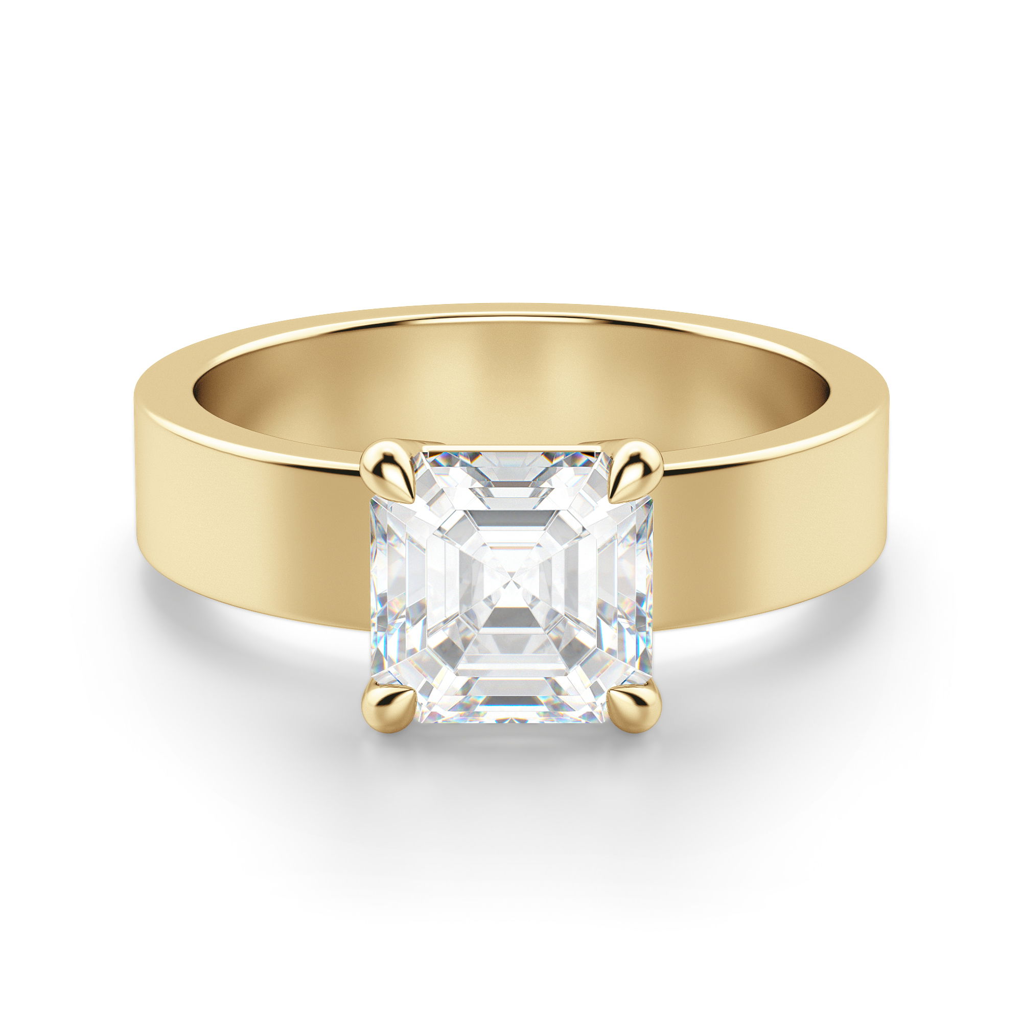 Basket Set Bold Asscher Cut Engagement Ring