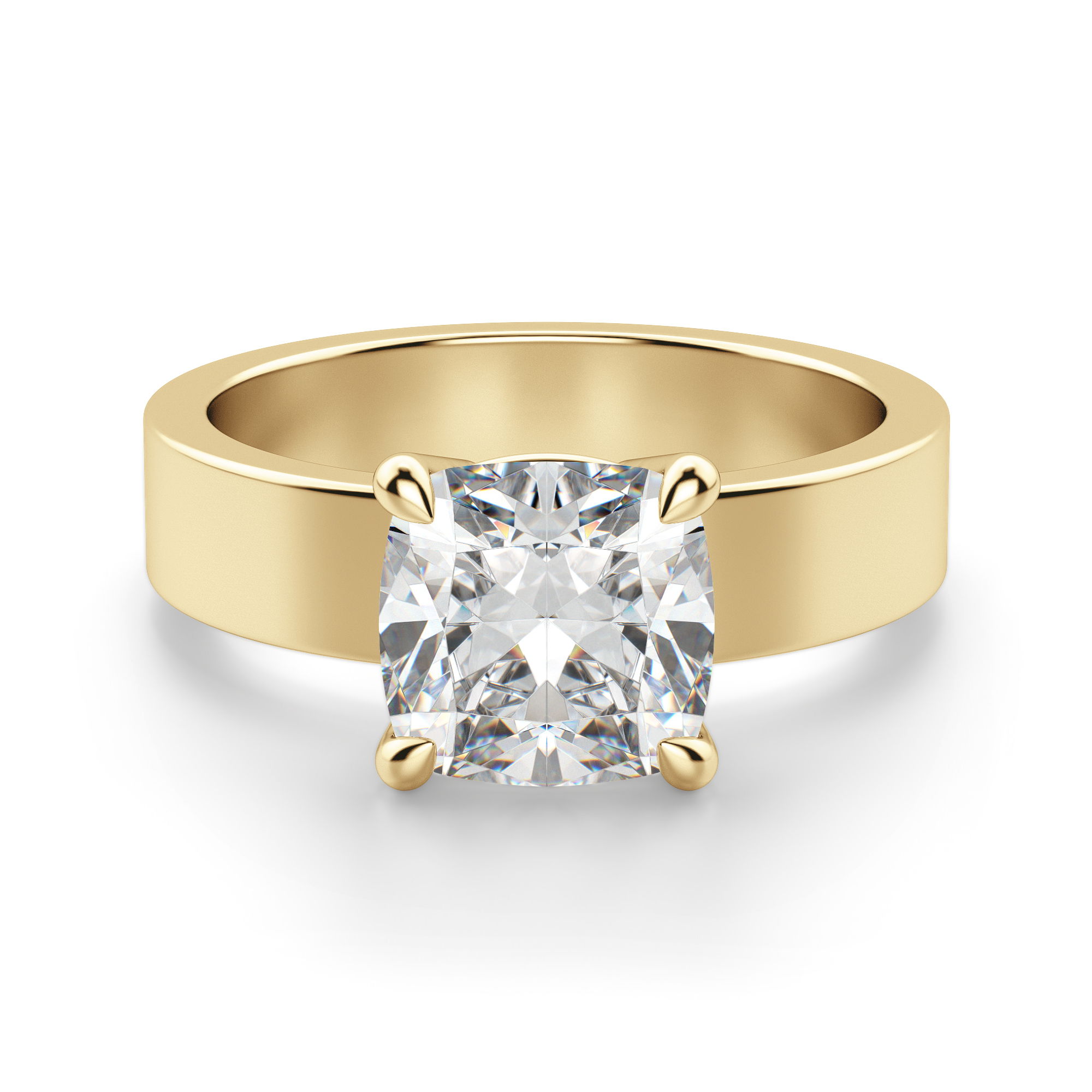 Basket Set Bold Cushion Cut Engagement Ring