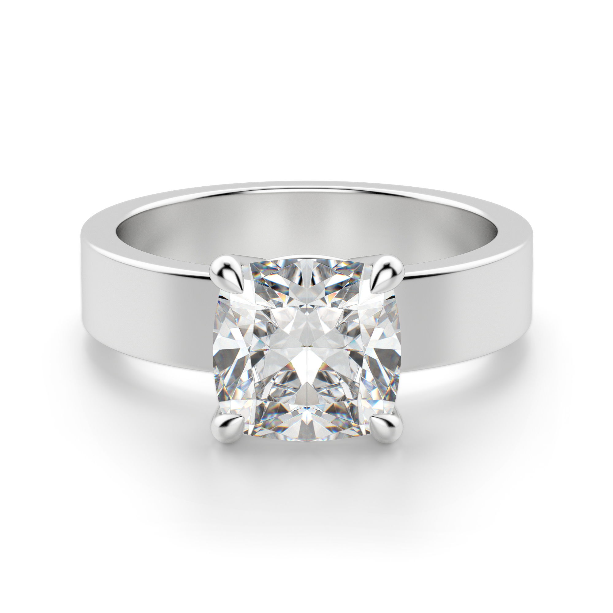 Basket Set Bold Cushion Cut Engagement Ring