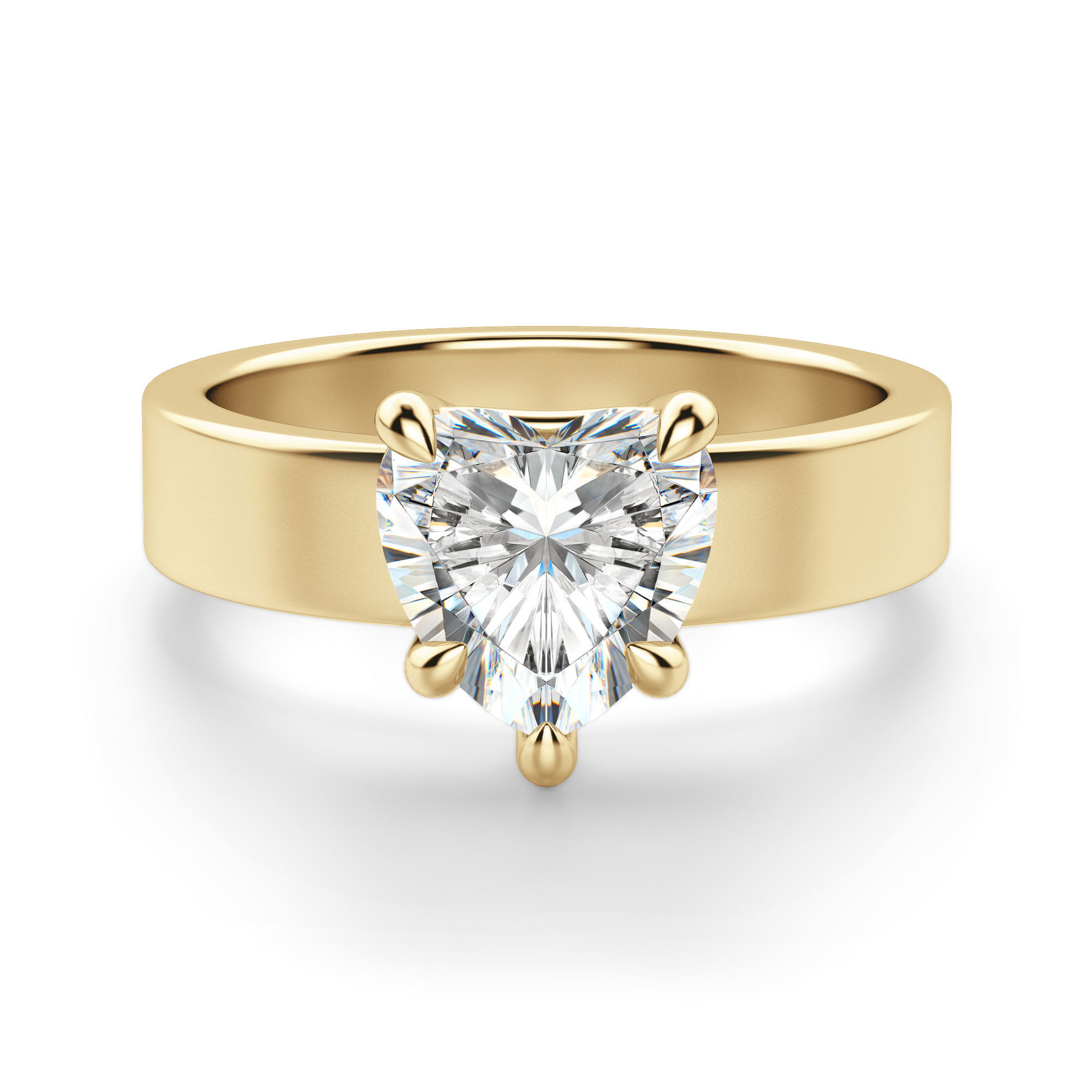 Basket Set Bold Heart Cut Engagement Ring