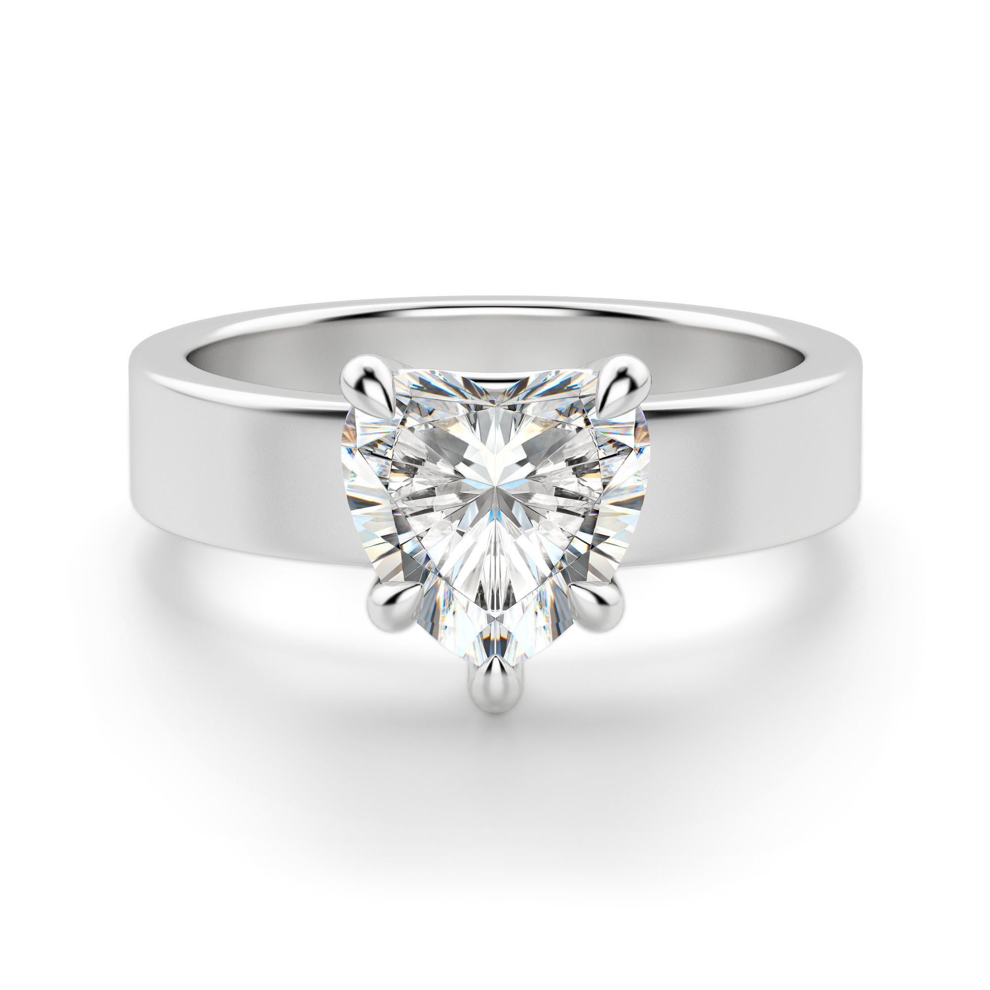 Basket Set Bold Heart Cut Engagement Ring