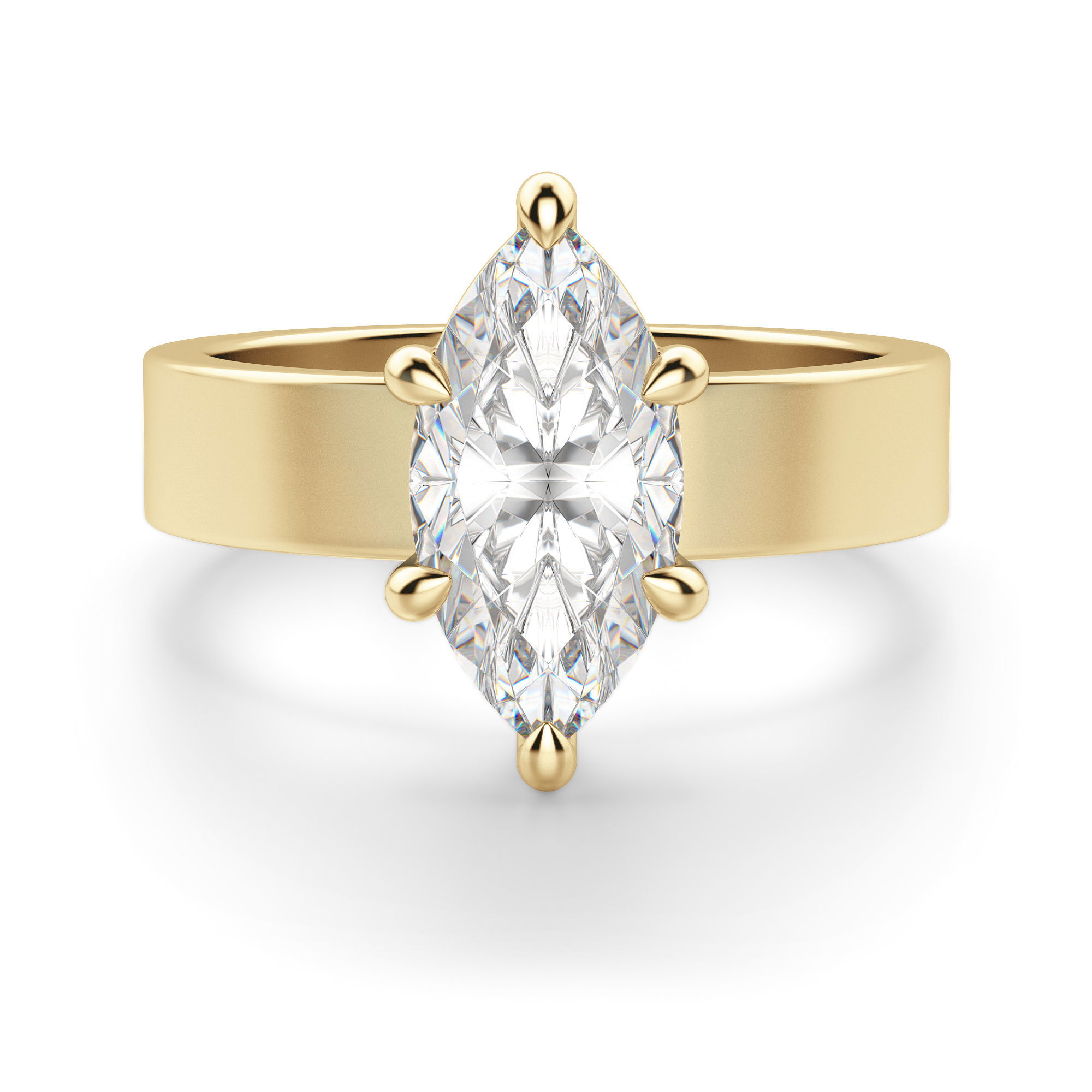 Basket Set Bold Marquise Cut Engagement Ring