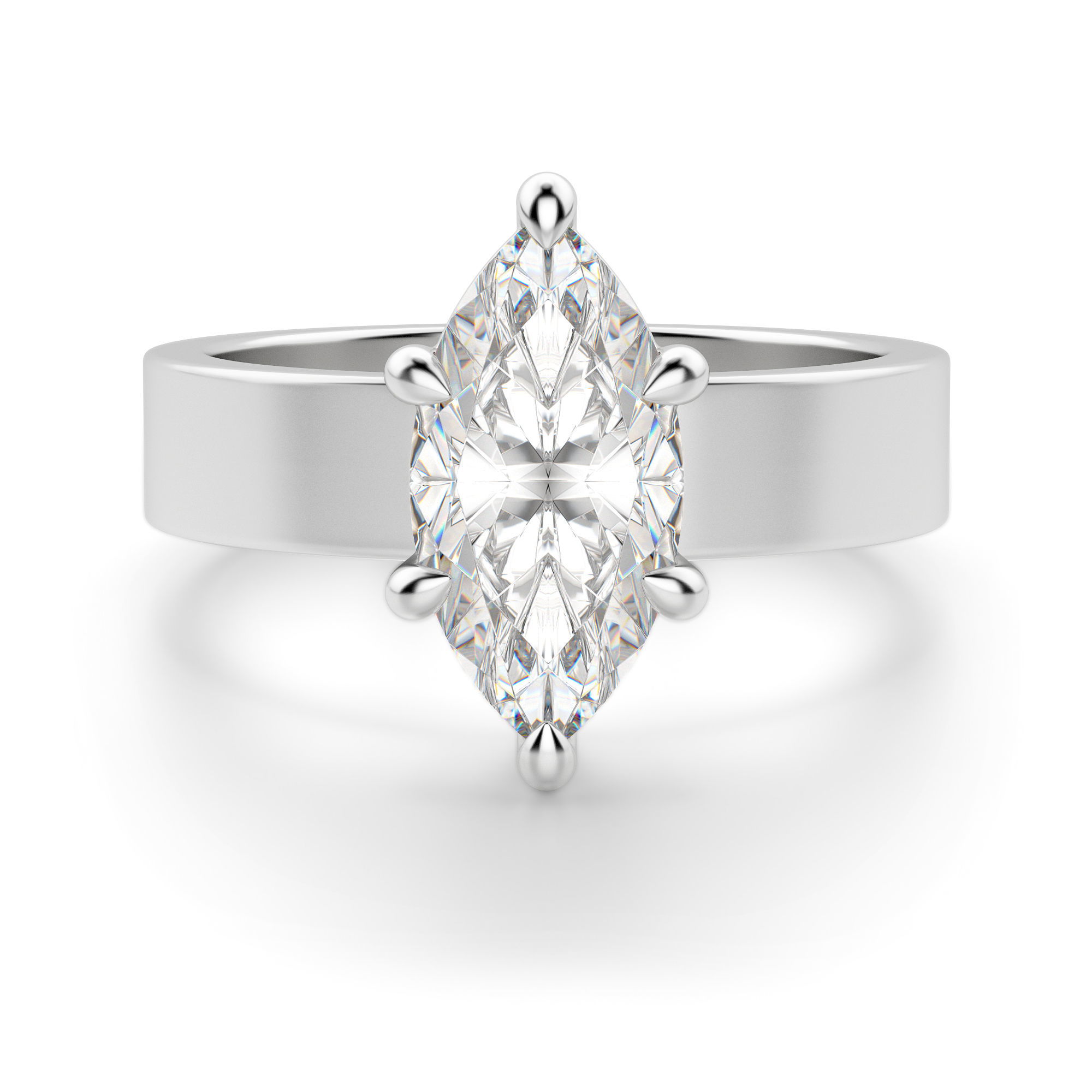 Basket Set Bold Marquise Cut Engagement Ring