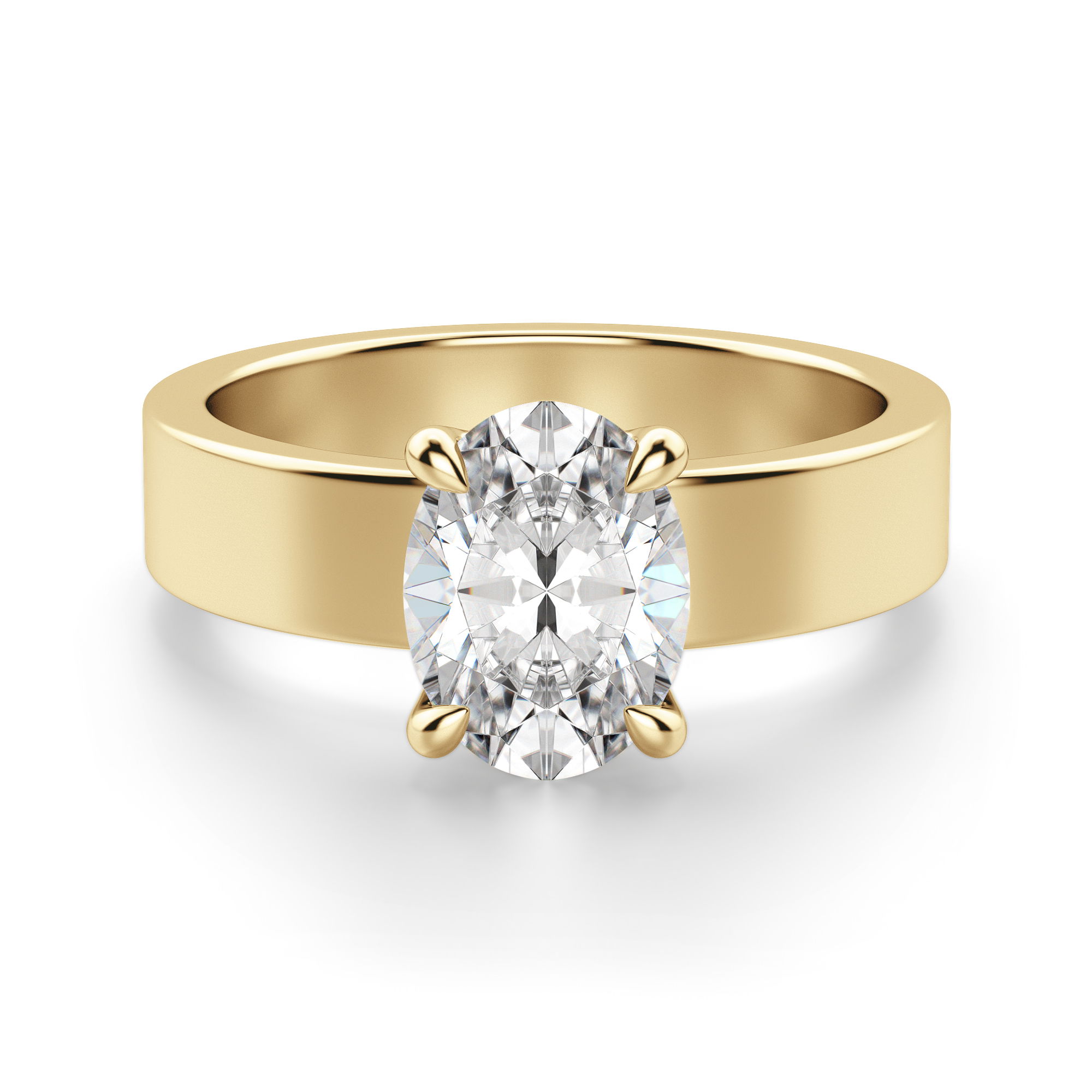 Basket Set Bold Oval Cut Engagement Ring
