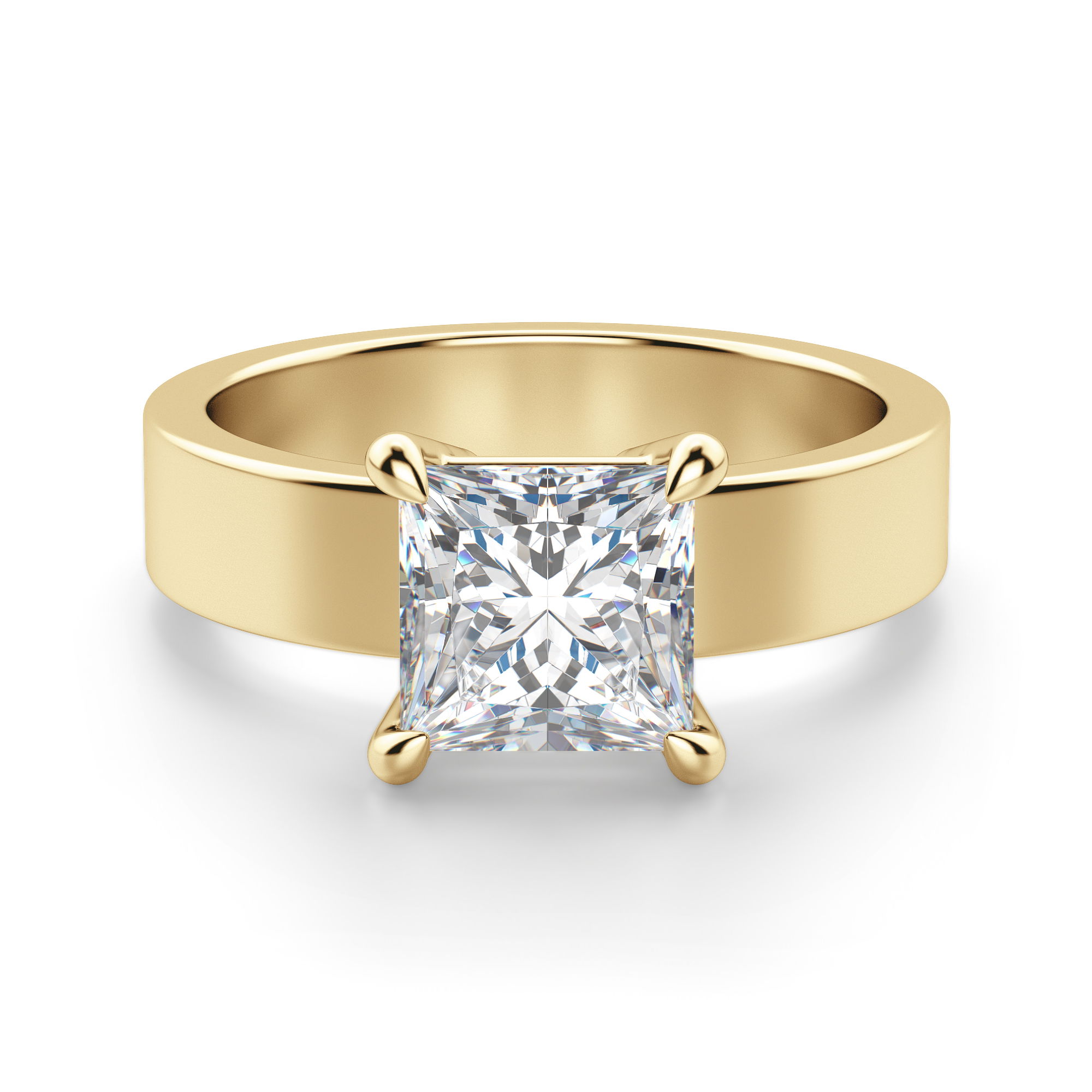 Basket Set Bold Princess Cut Engagement Ring