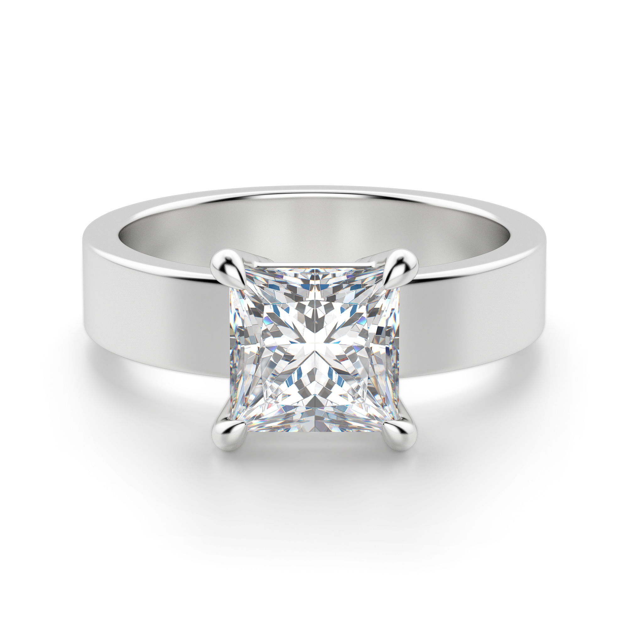 Basket Set Bold Princess Cut Engagement Ring