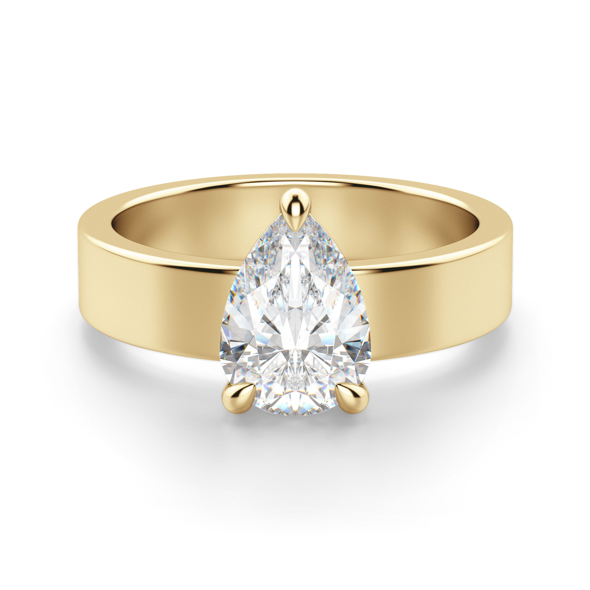 Basket Set Bold Pear Cut Engagement Ring