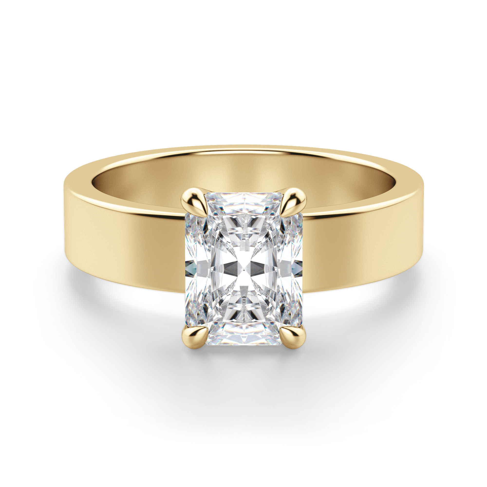 Basket Set Bold Radiant Cut Engagement Ring