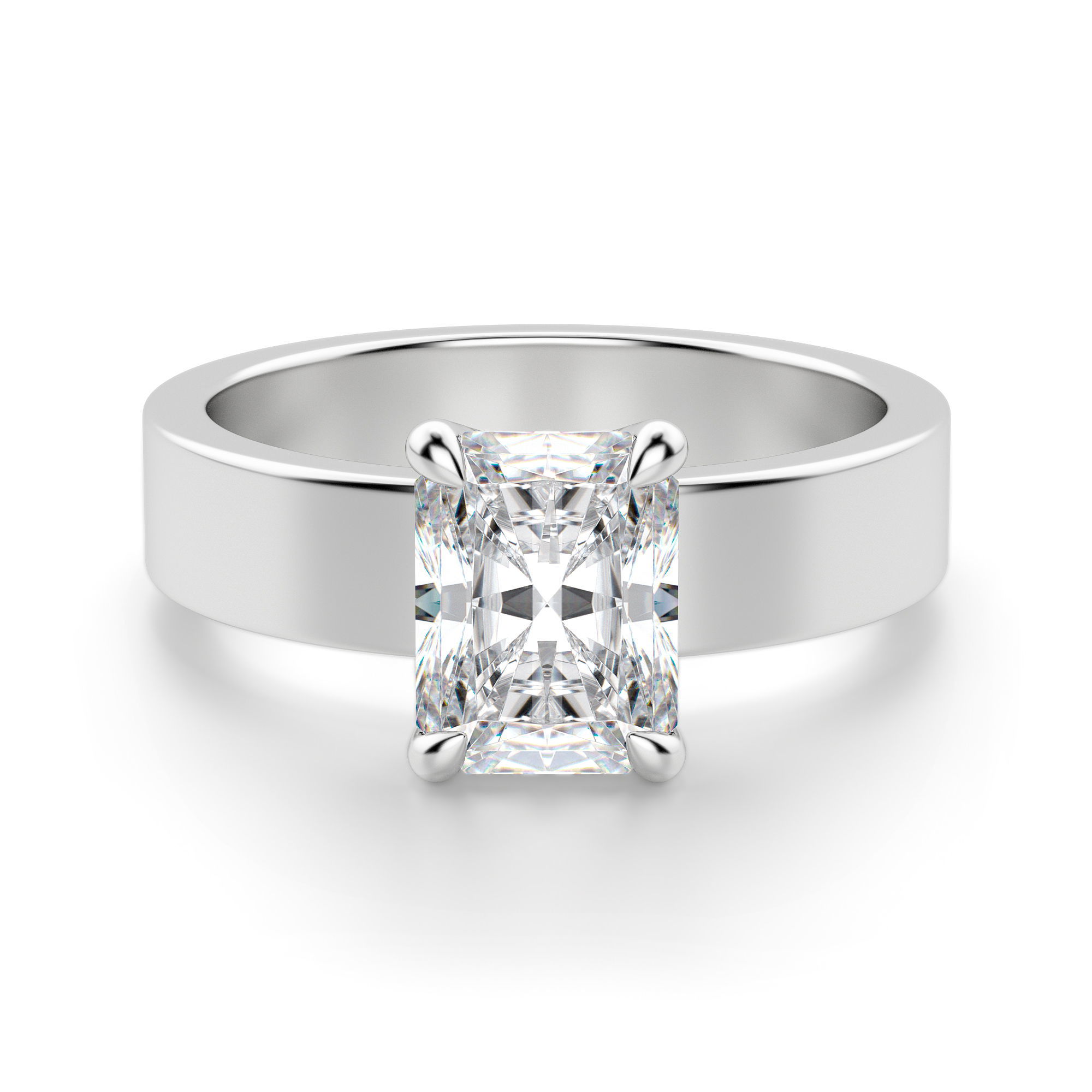 Basket Set Bold Radiant Cut Engagement Ring
