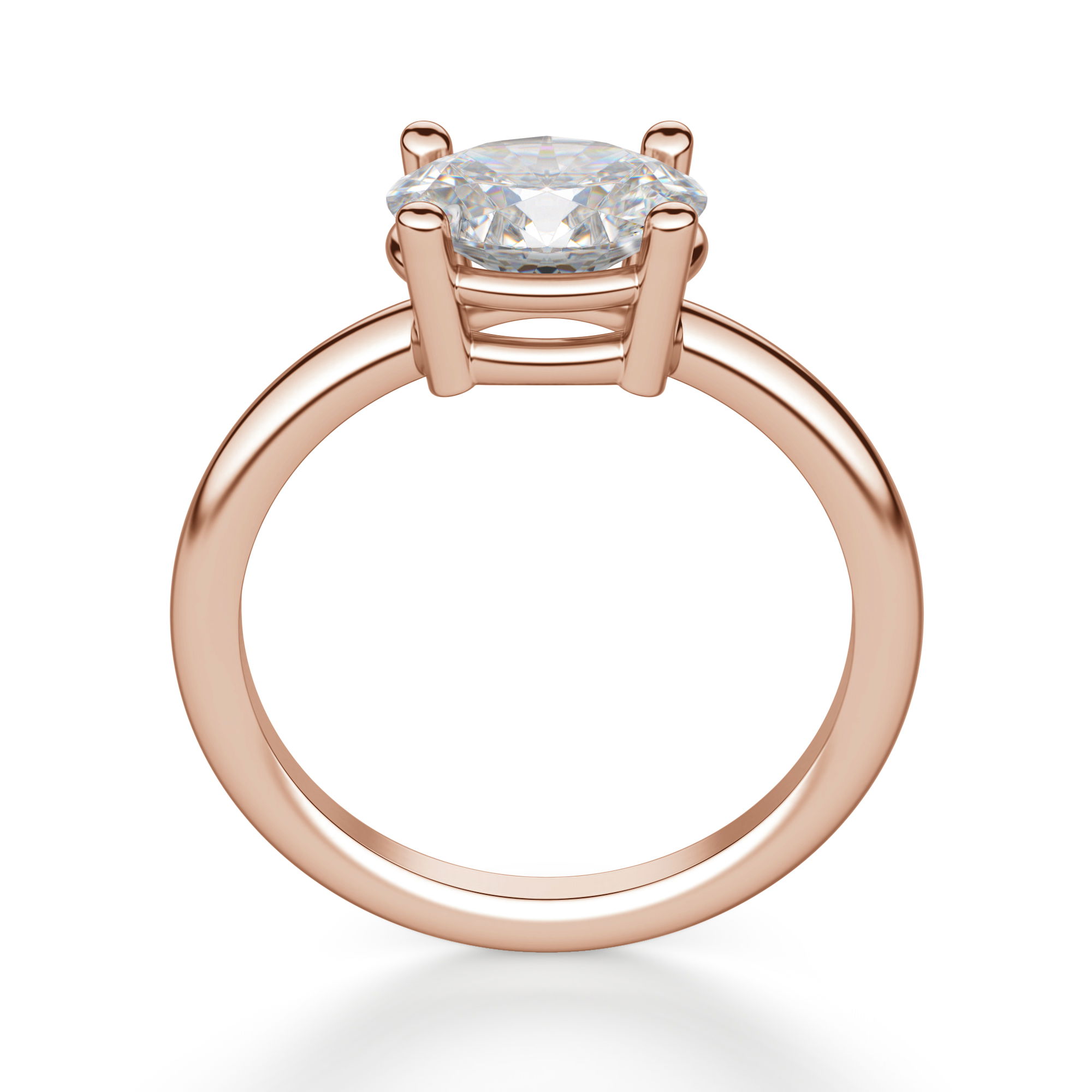 East West Classic Basket Oval Cut Engagement Ring