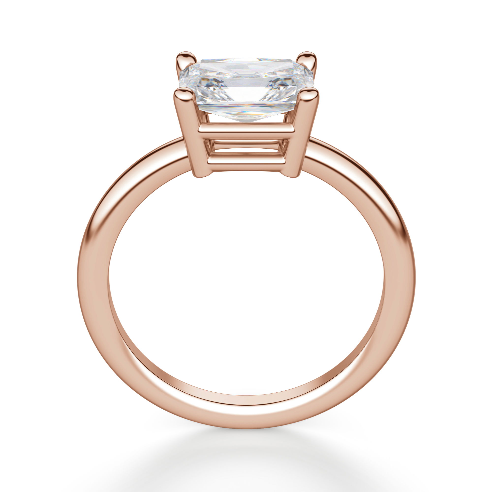 East West Classic Basket Radiant Cut Engagement Ring