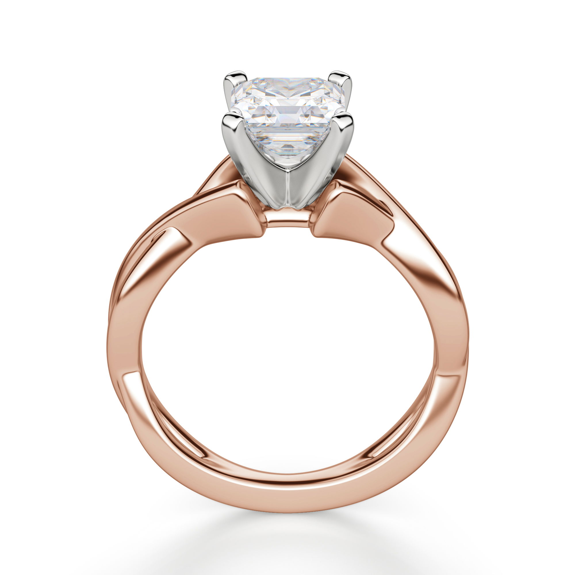 Twisted Classic Asscher Cut Engagement Ring