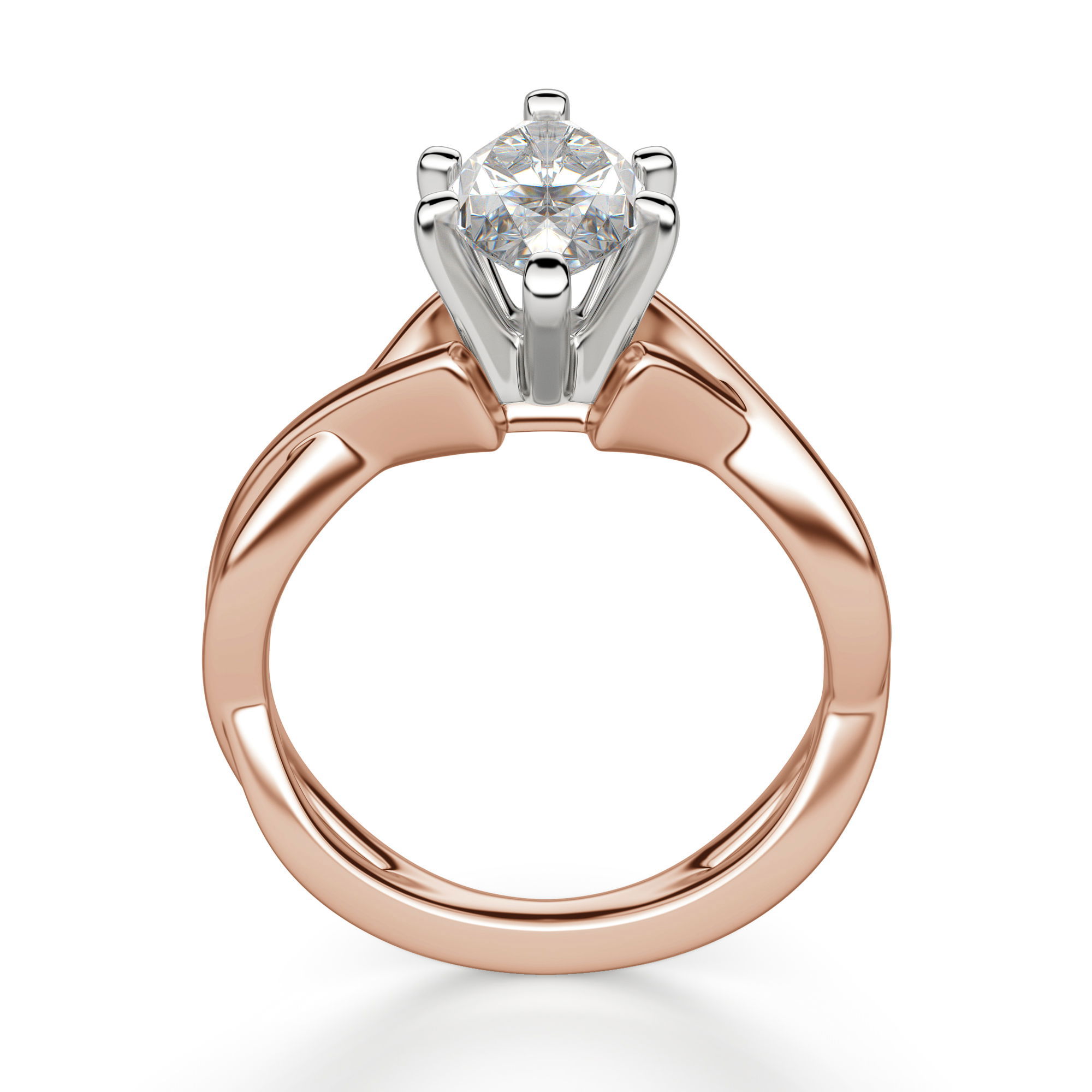 Twisted Classic Marquise Cut Engagement Ring