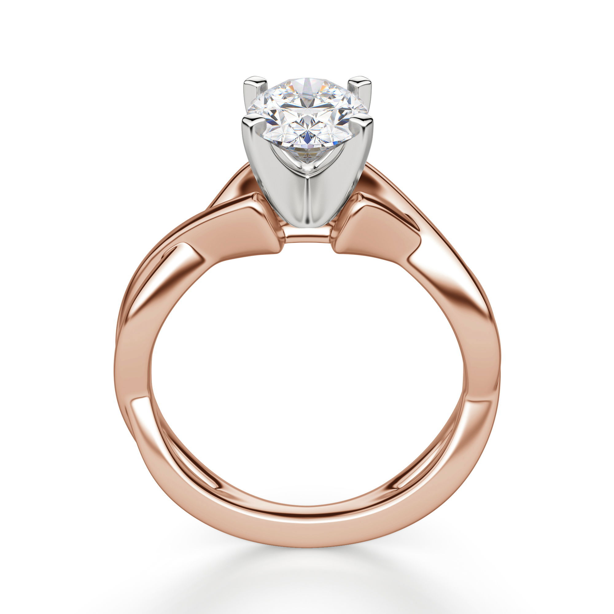 Twisted Classic Oval Cut Engagement Ring