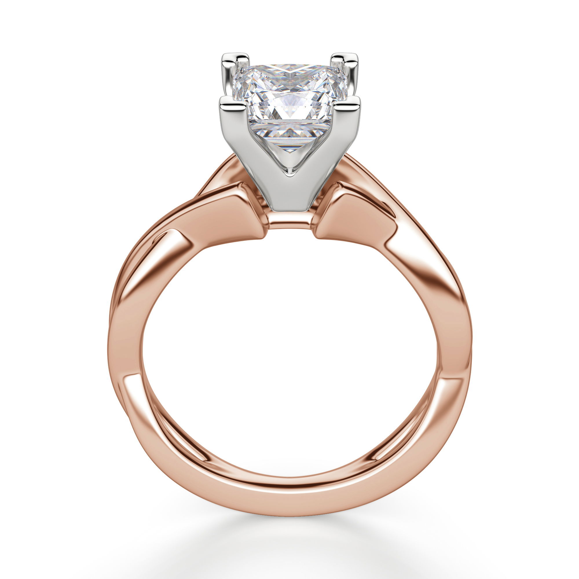 Twisted Classic Princess Cut Engagement Ring