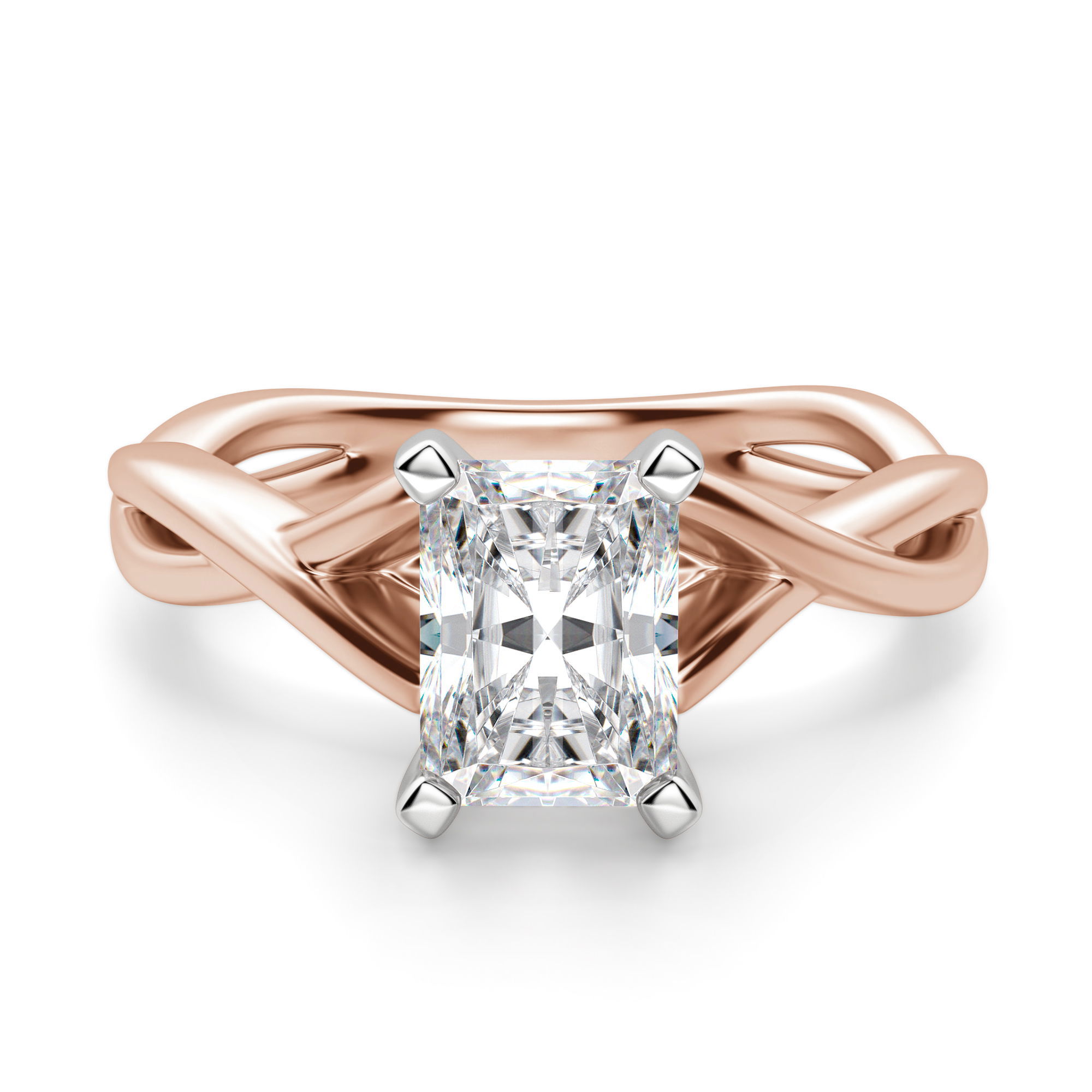Twisted Classic Radiant Cut Engagement Ring