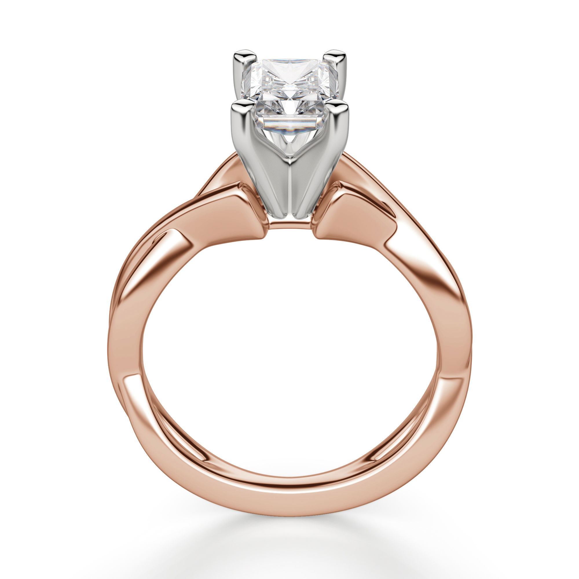 Twisted Classic Radiant Cut Engagement Ring