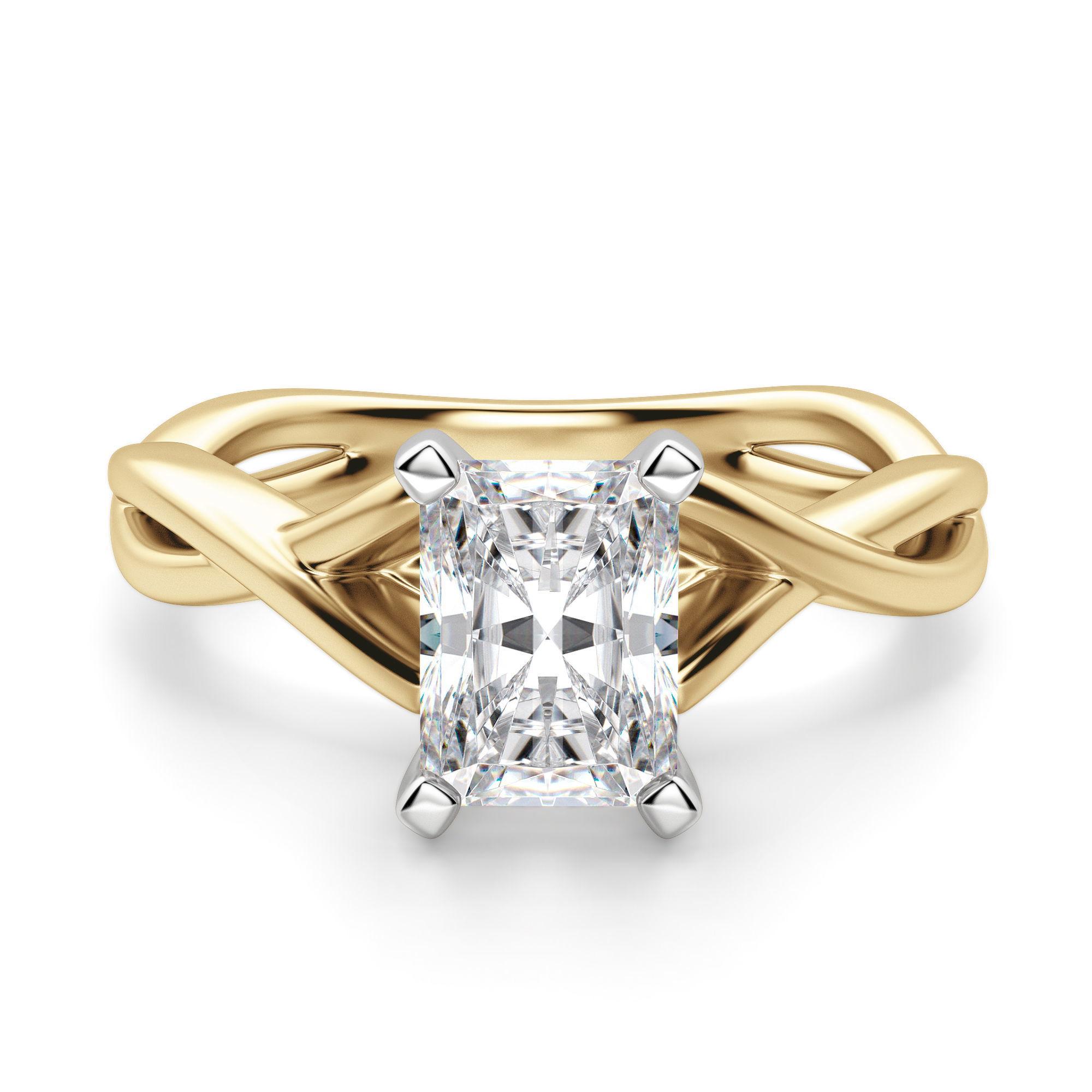 Twisted Classic Radiant Cut Engagement Ring
