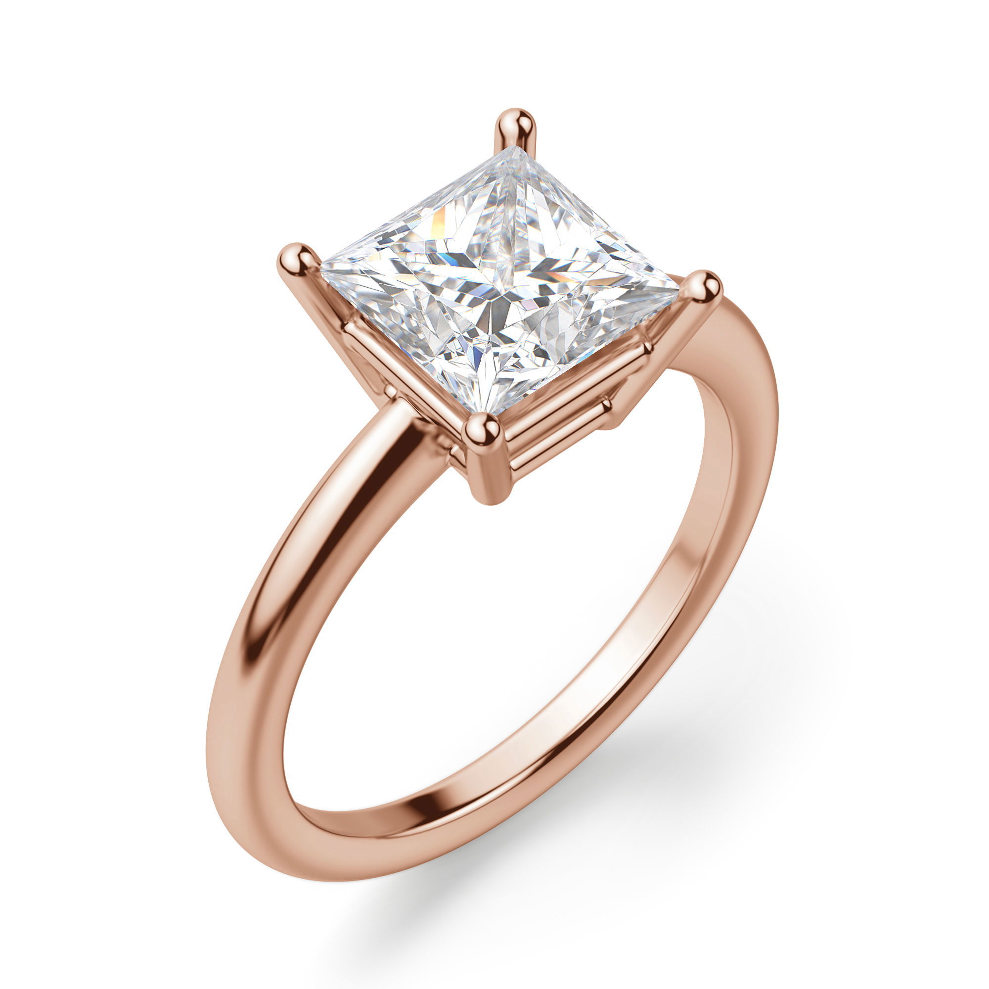 Basket Set Classic Princess Cut Engagement Ring