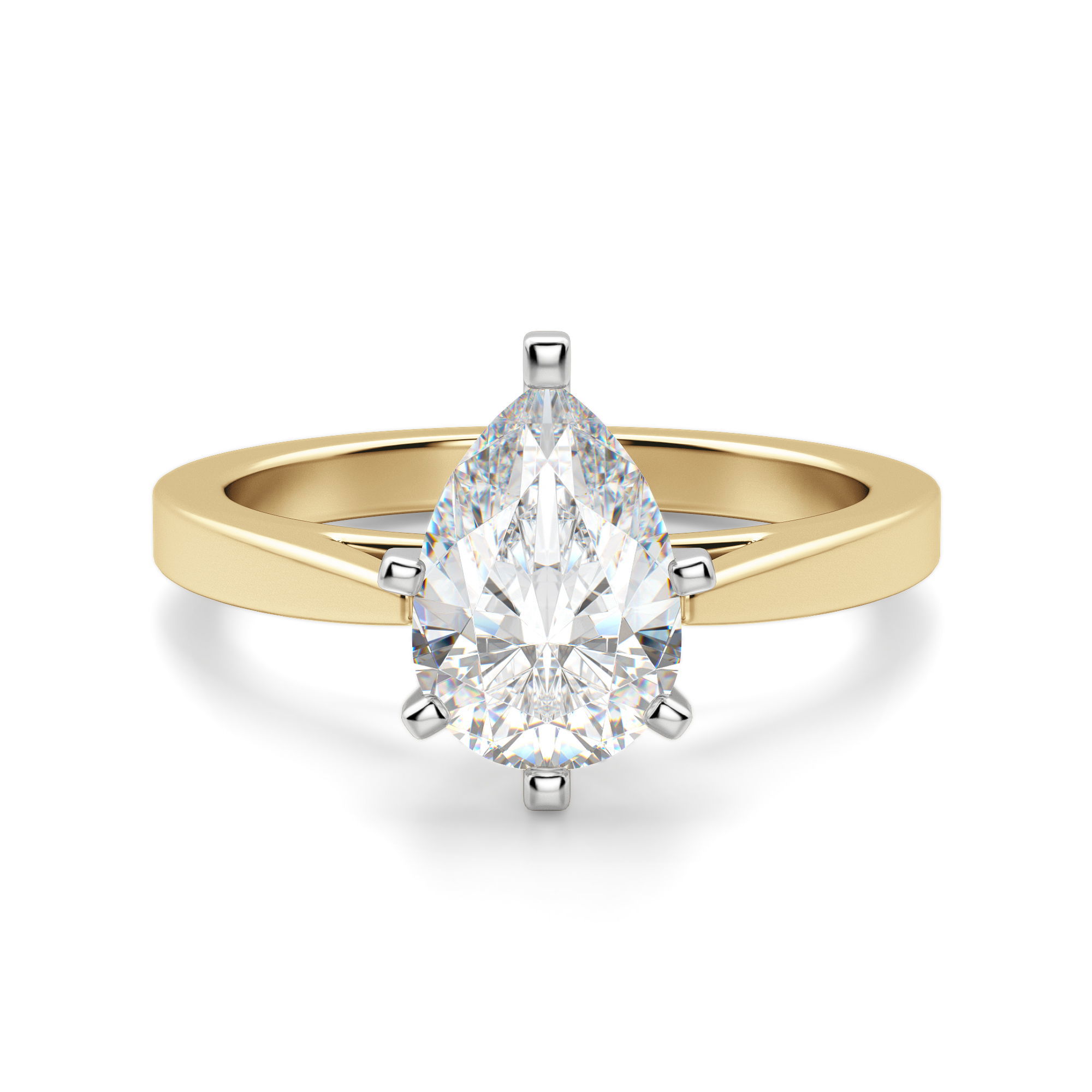Cathedral Pear Cut Engagement Ring