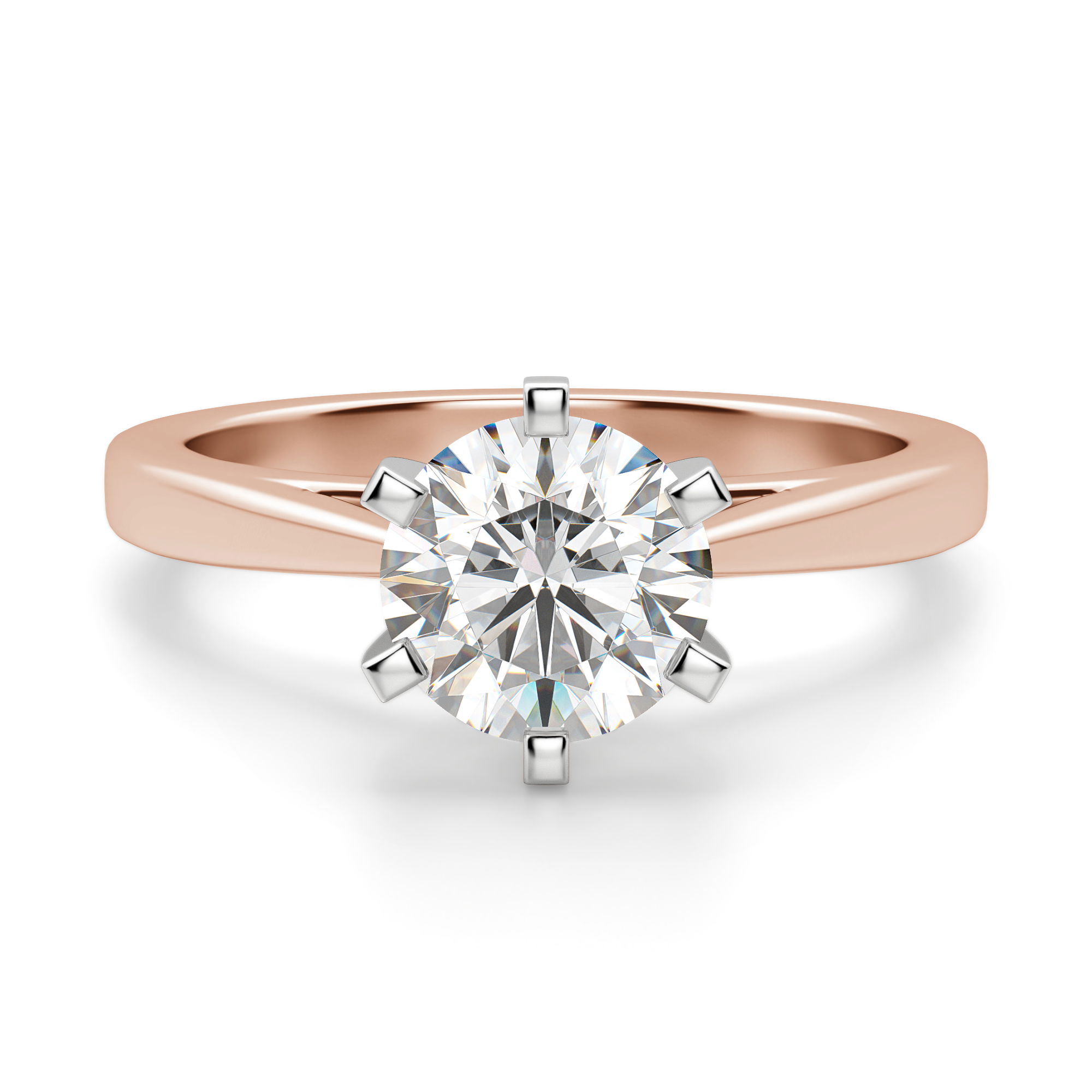Cathedral Round Cut Engagement Ring