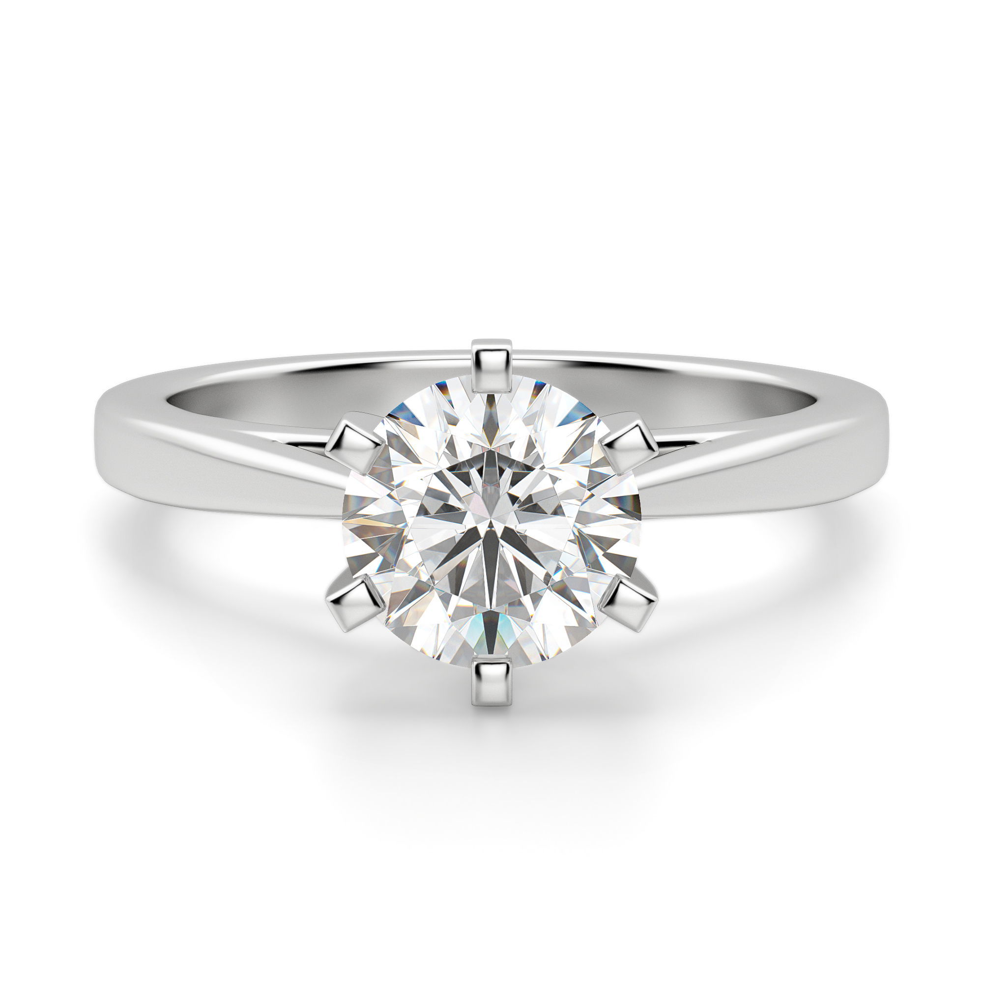 Cathedral Round Cut Engagement Ring