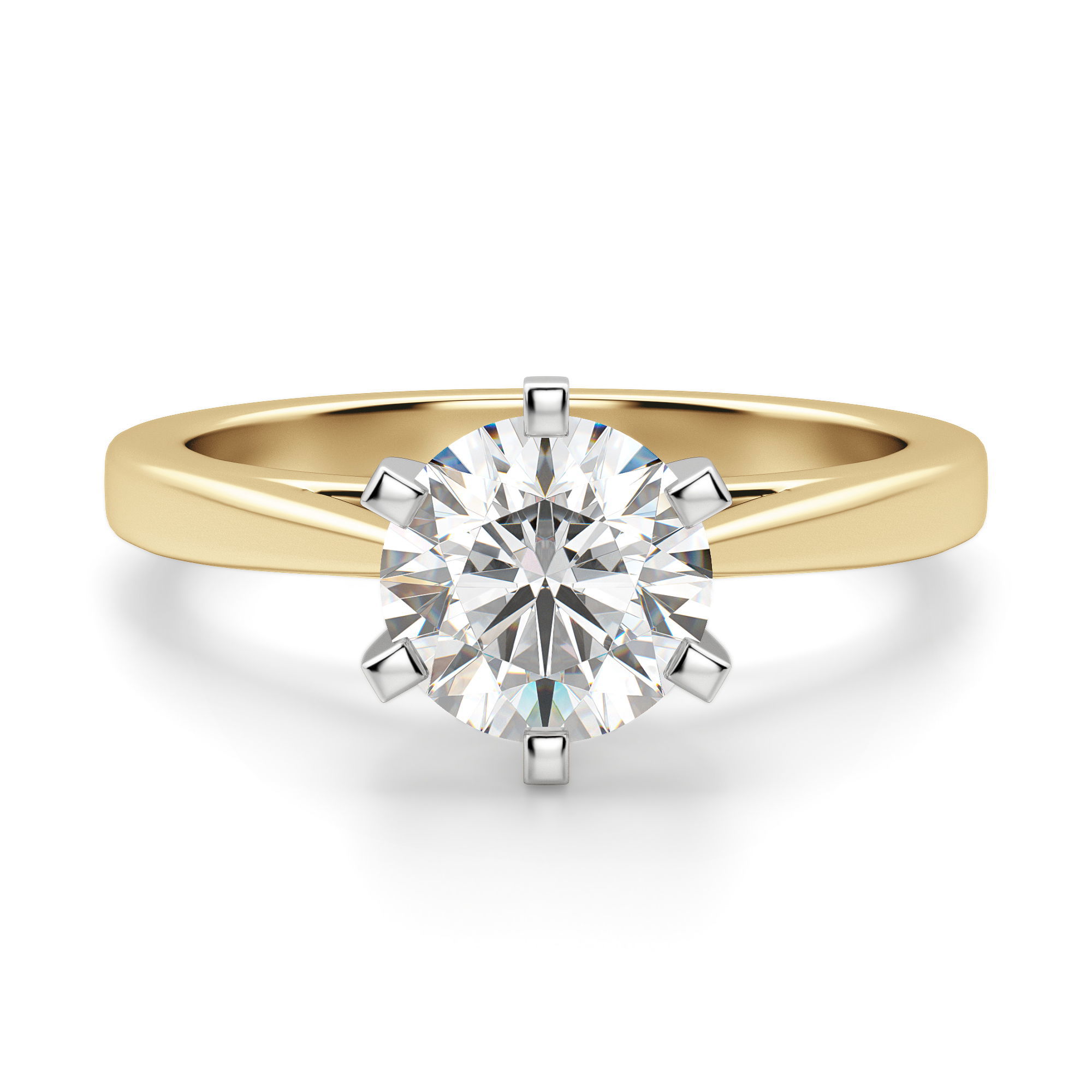 Cathedral Round Cut Engagement Ring