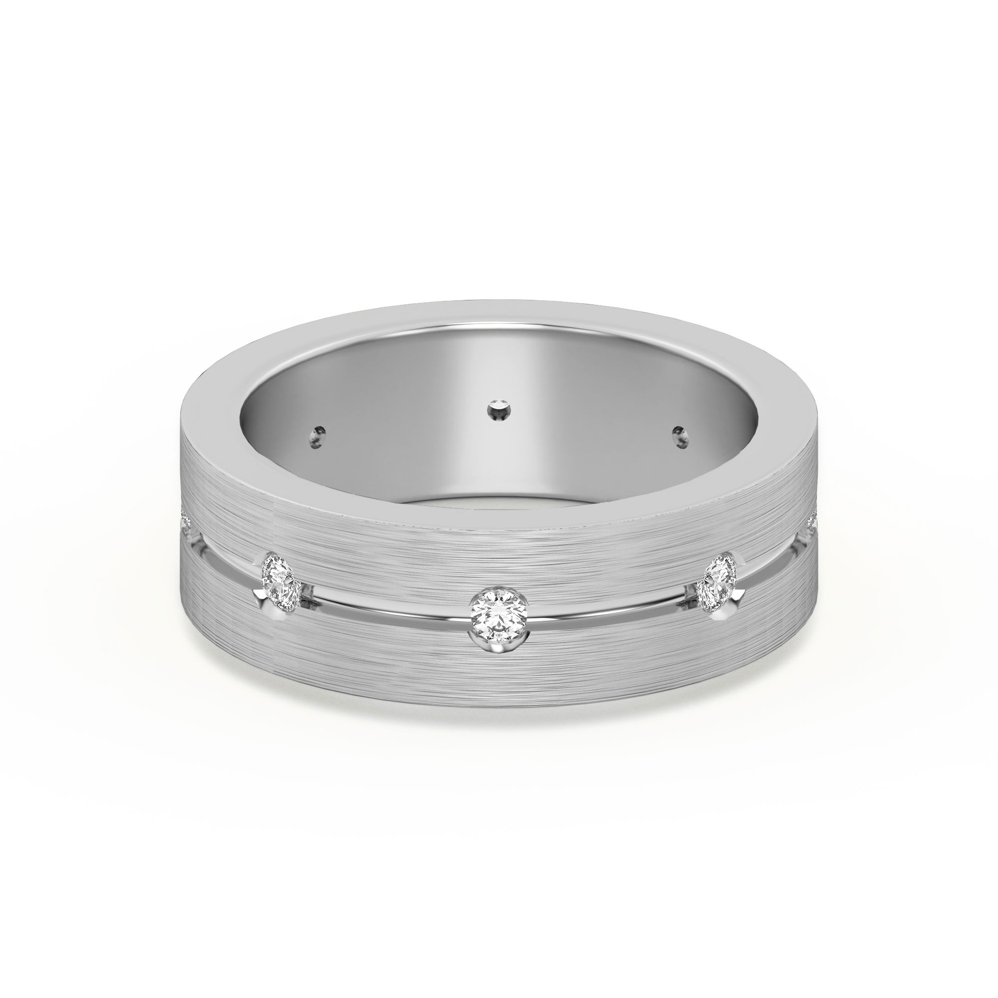 Flat Accented Channel Wedding Band