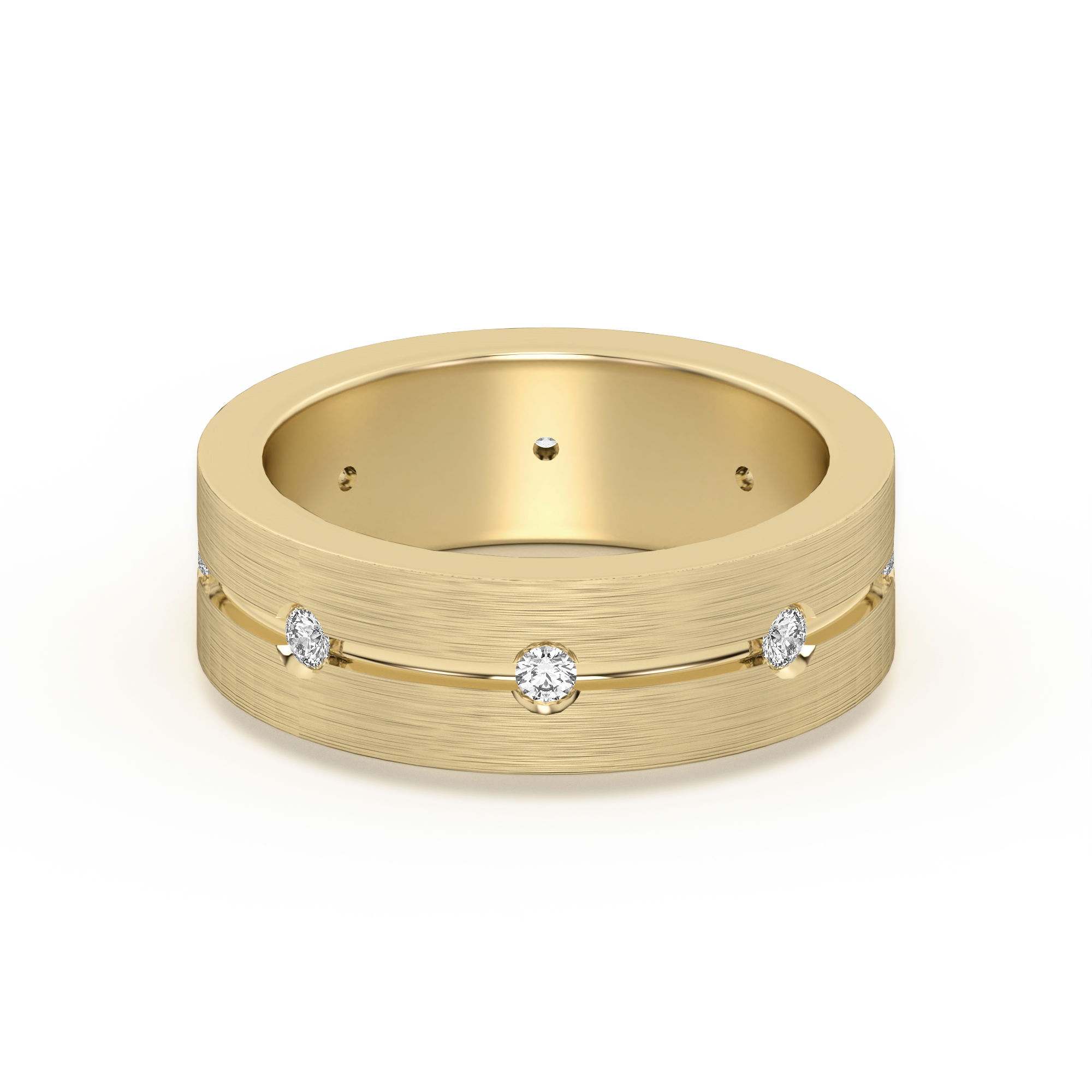 Flat Accented Channel Wedding Band
