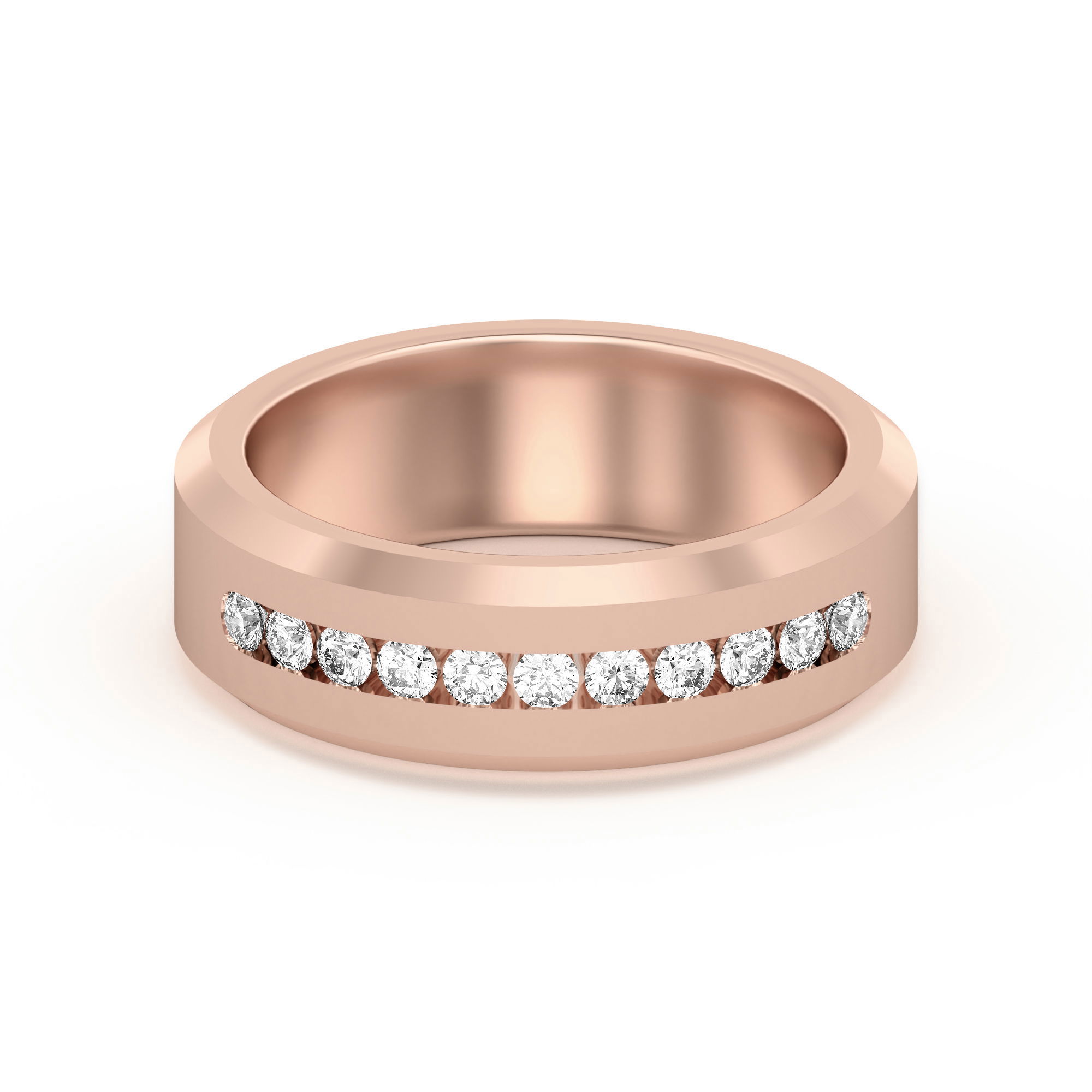 Eleven Channel Set Wedding Band