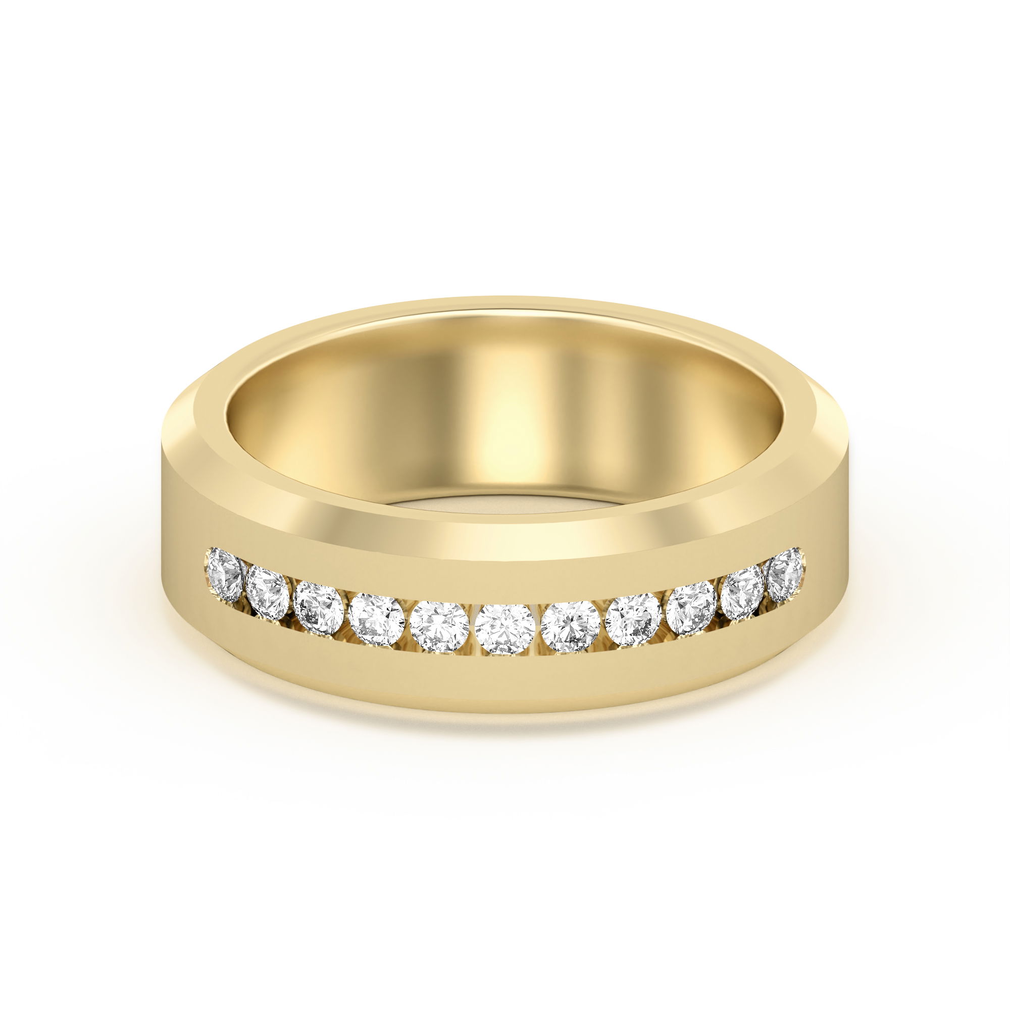 Eleven Channel Set Wedding Band
