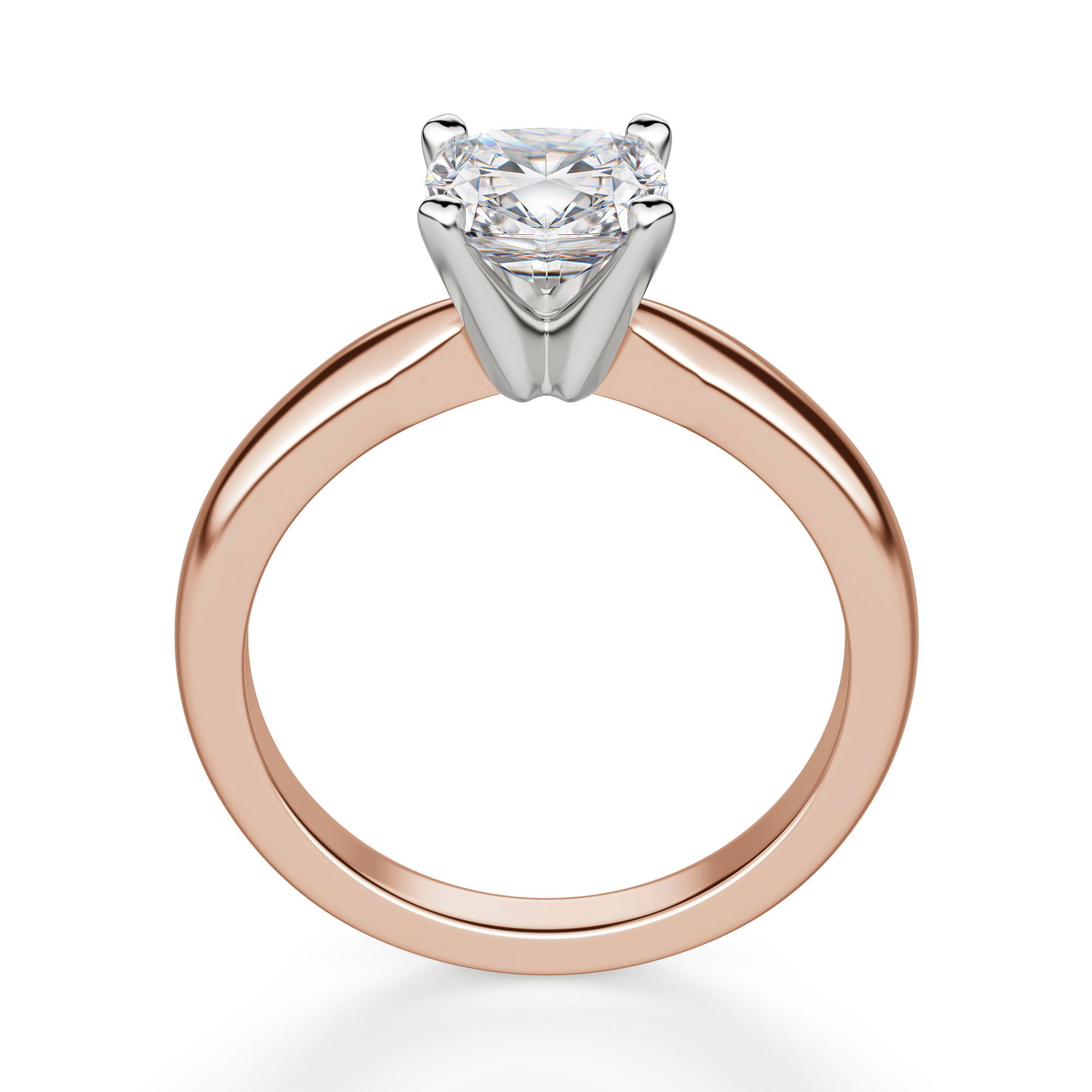 Tapered Classic Solitaire Cushion Cut Engagement Ring