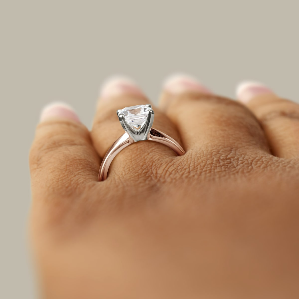 Tapered Classic Solitaire Cushion Cut Engagement Ring