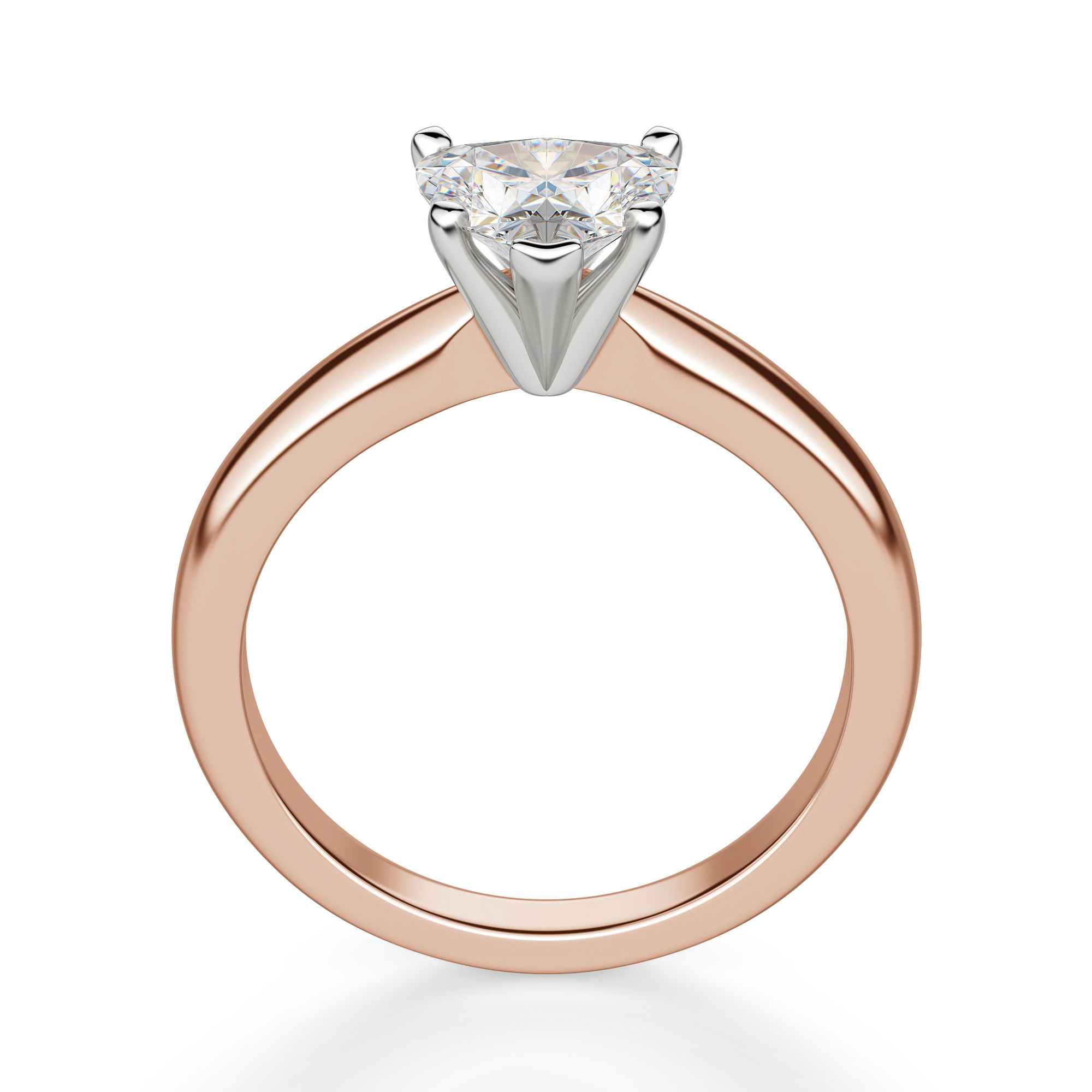 Tapered Classic Solitaire Heart Cut Engagement Ring