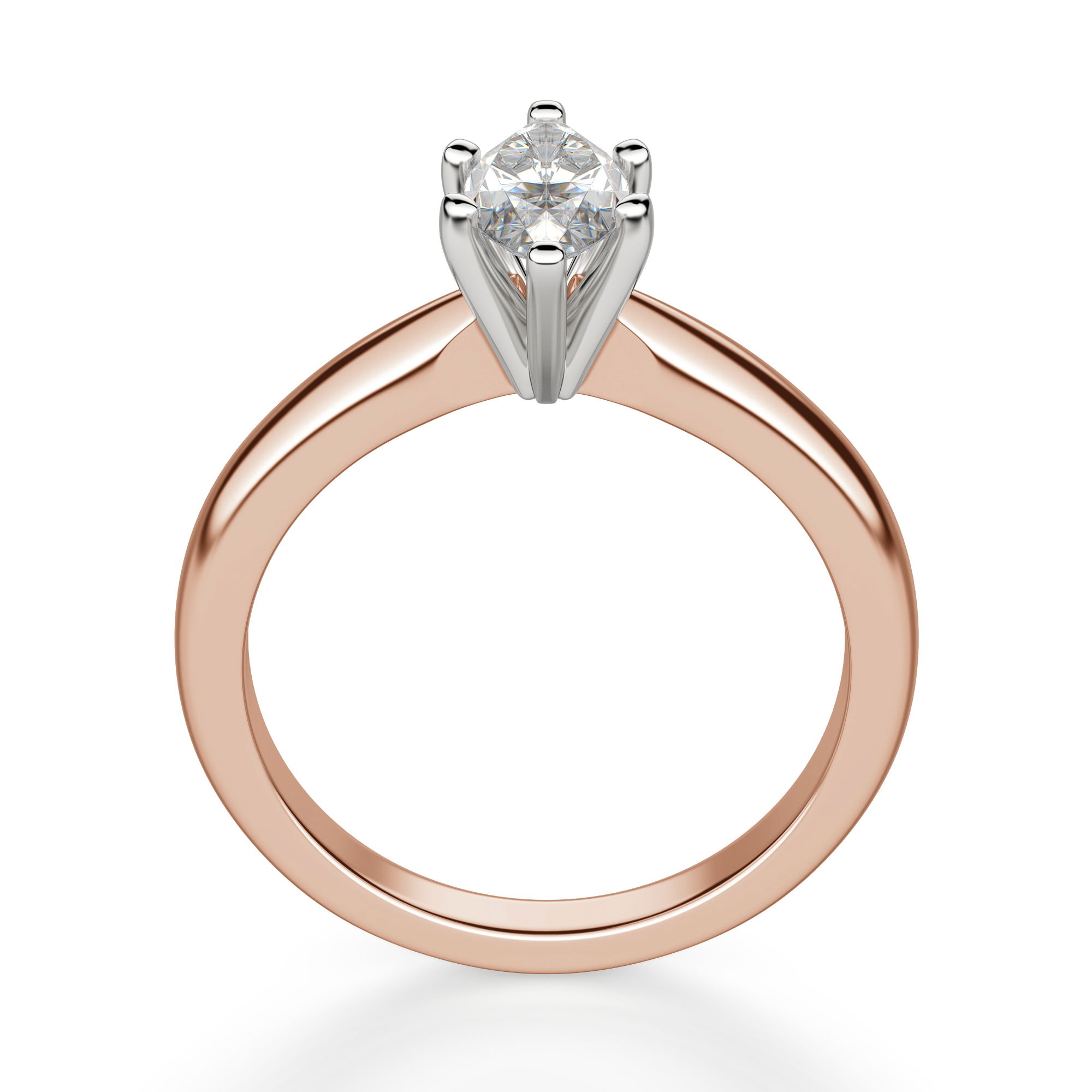 Tapered Classic Solitaire Marquise Cut Engagement Ring