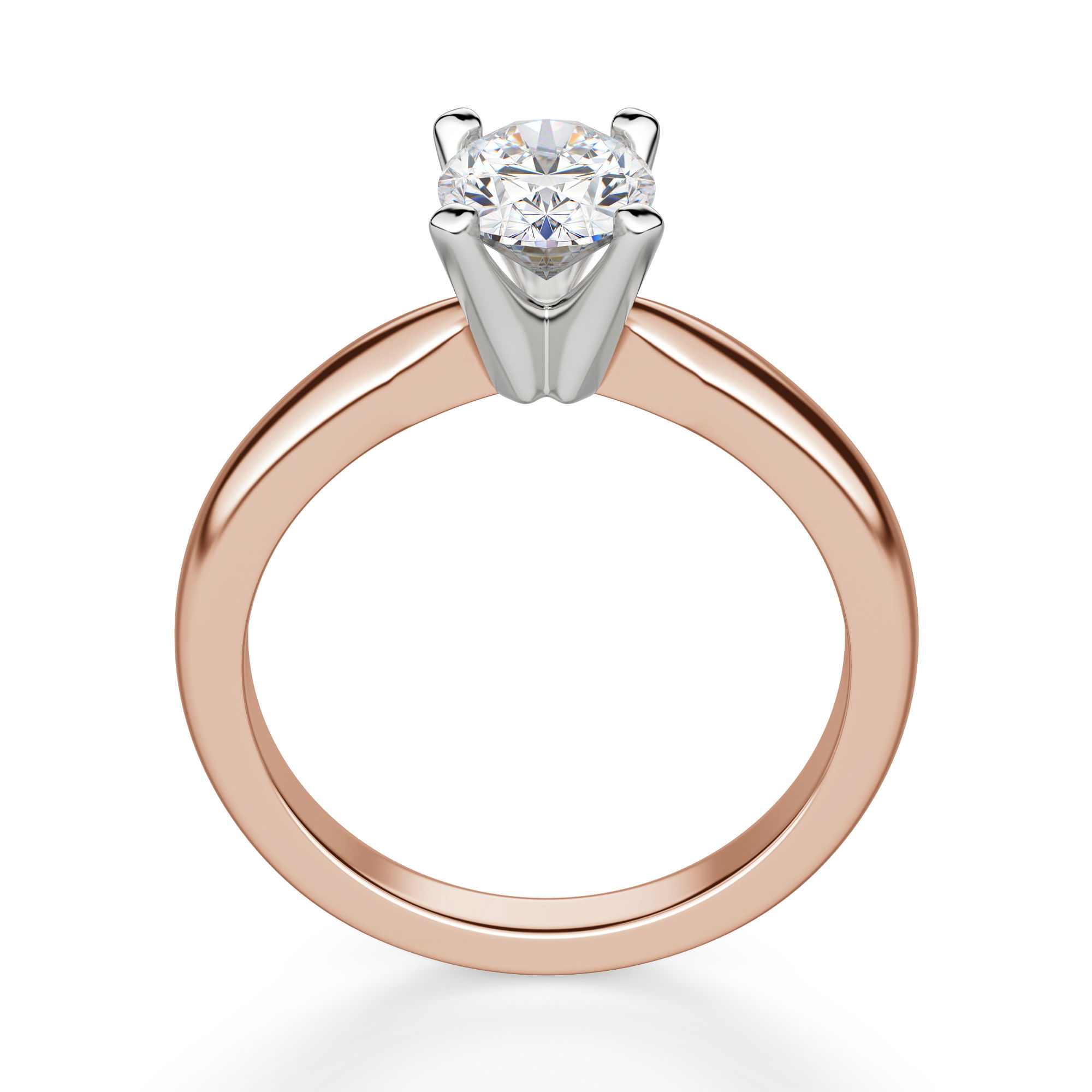 Tapered Classic Solitaire Oval Cut Engagement Ring