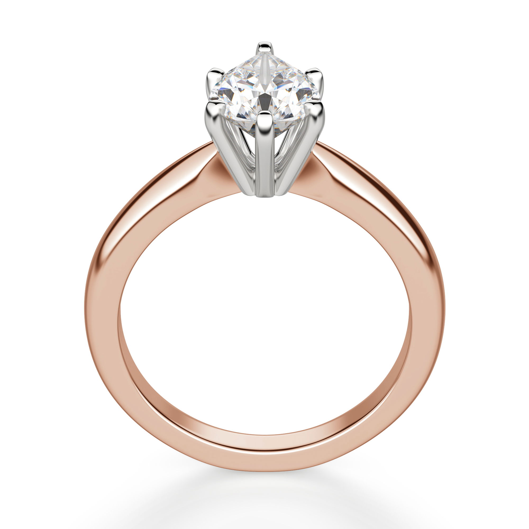 Tapered Classic Solitaire Pear Cut Engagement Ring