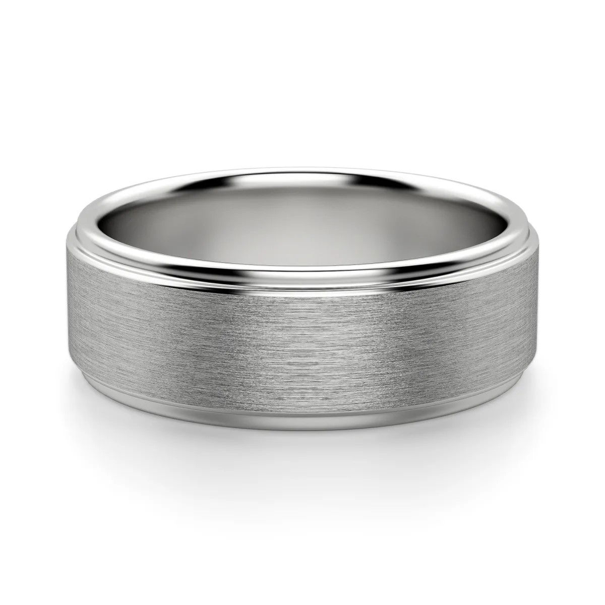 Grey Brushed Wedding Band