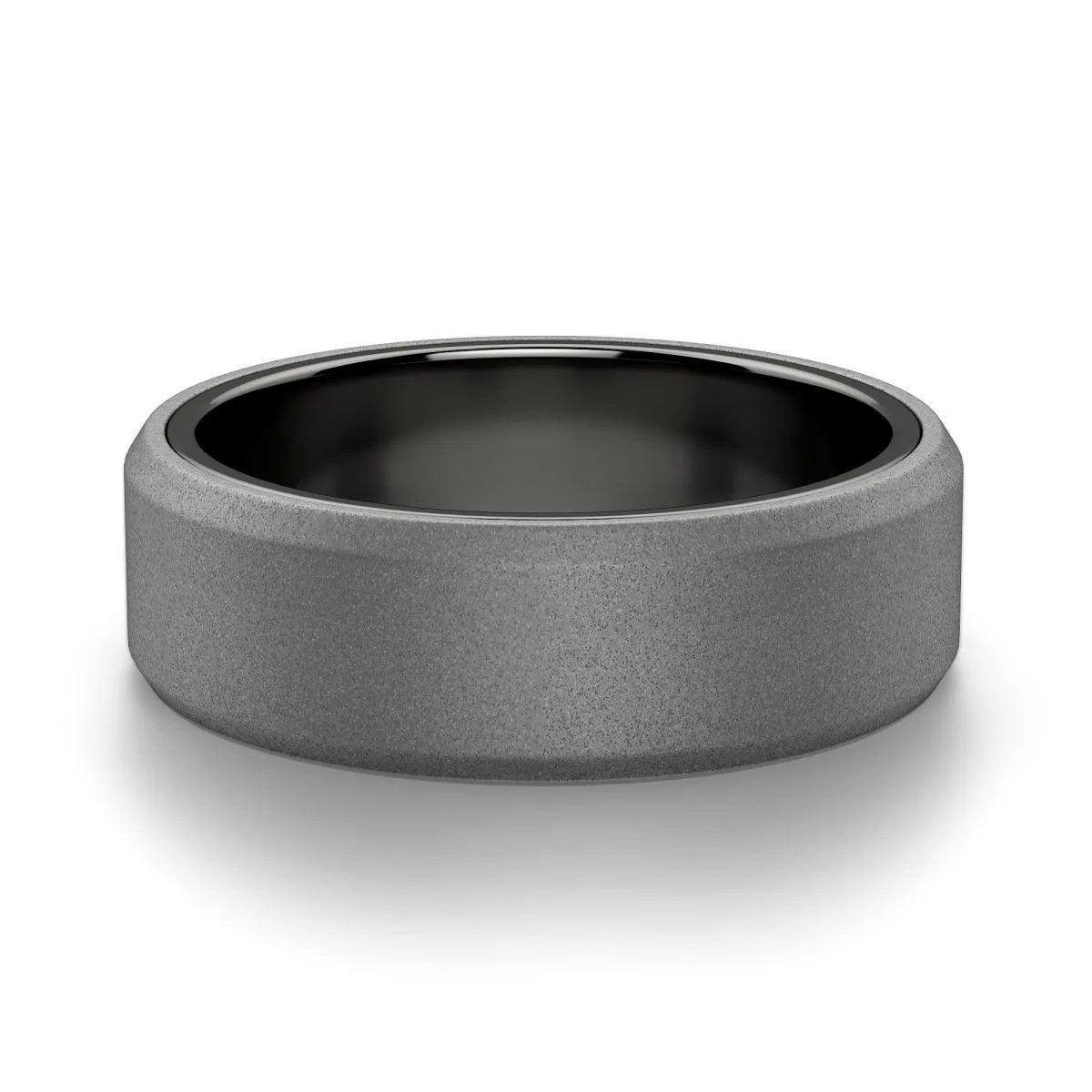 Grey Bevel Sanded Wedding Band