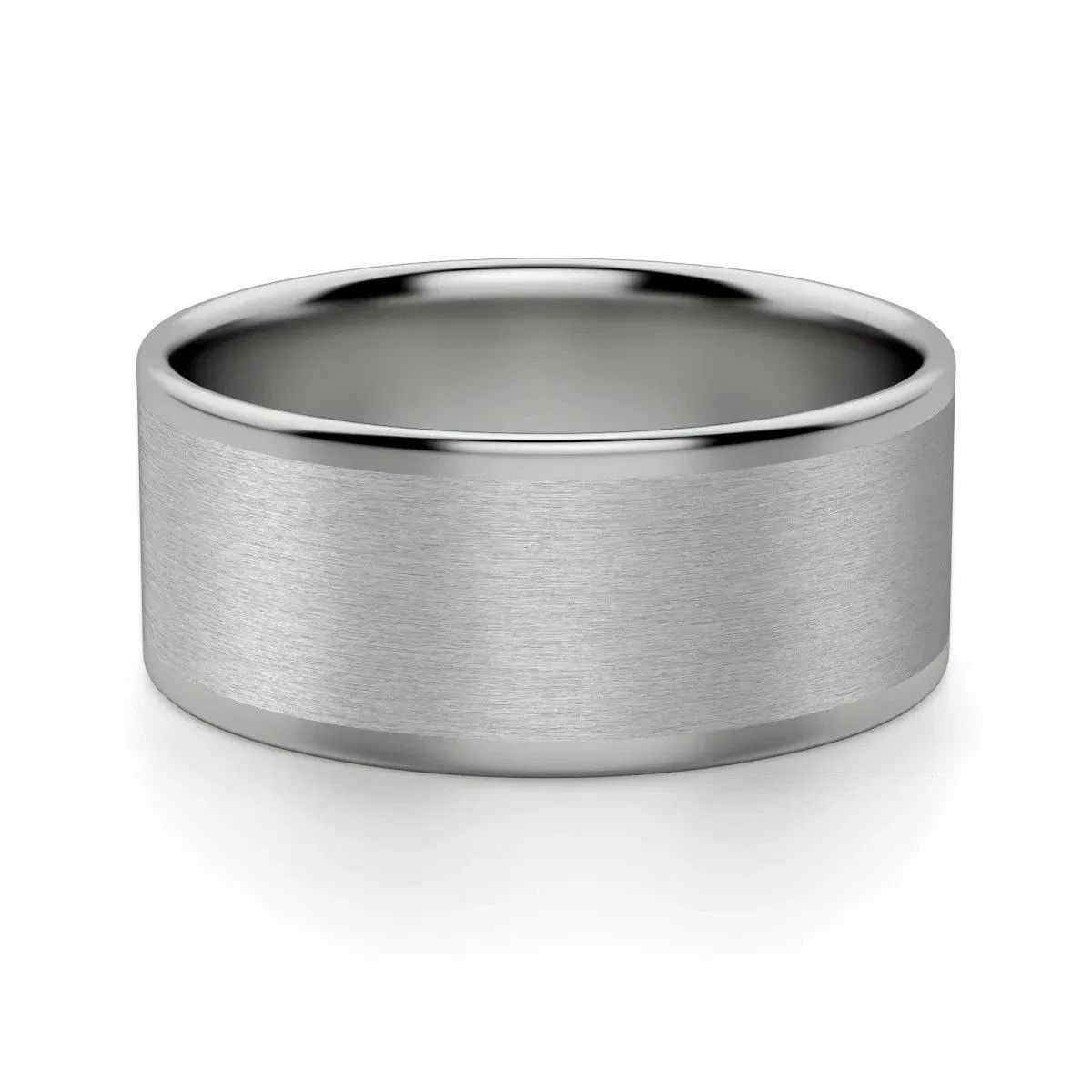 Bold Grey Satin Wedding Band