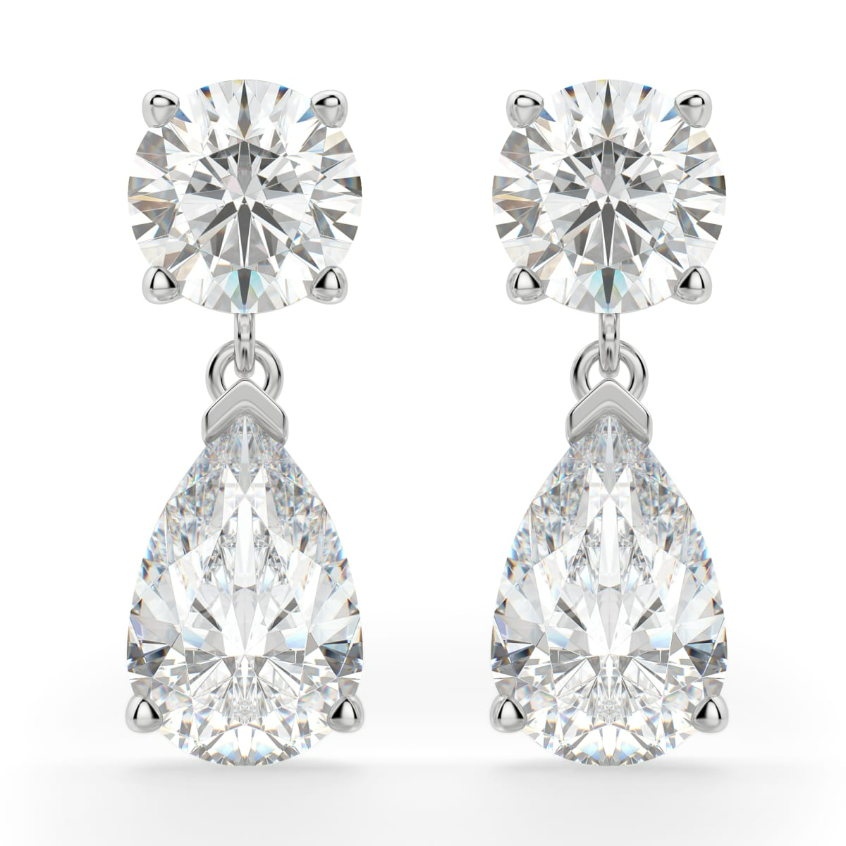 Leto Pear Cut Drop Earring 2 ct. tw. Dew in White 14K Yellow Gold by Diamond Nexus